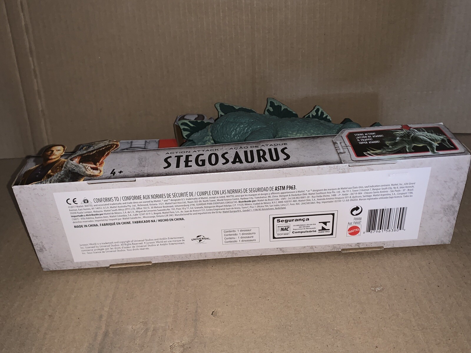 Jurassic World Action Attack Stegosaurus Strike Action Dinosaur New