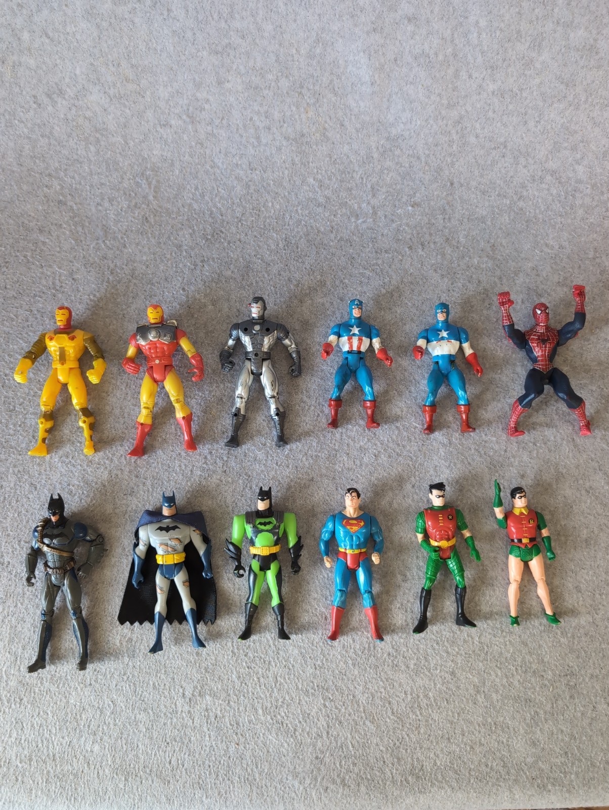 Superhero Action Figure Lot 12 Marvel DC Vintage 1980&rsquo;s & 1990&rsquo;s Kenner Toy Biz