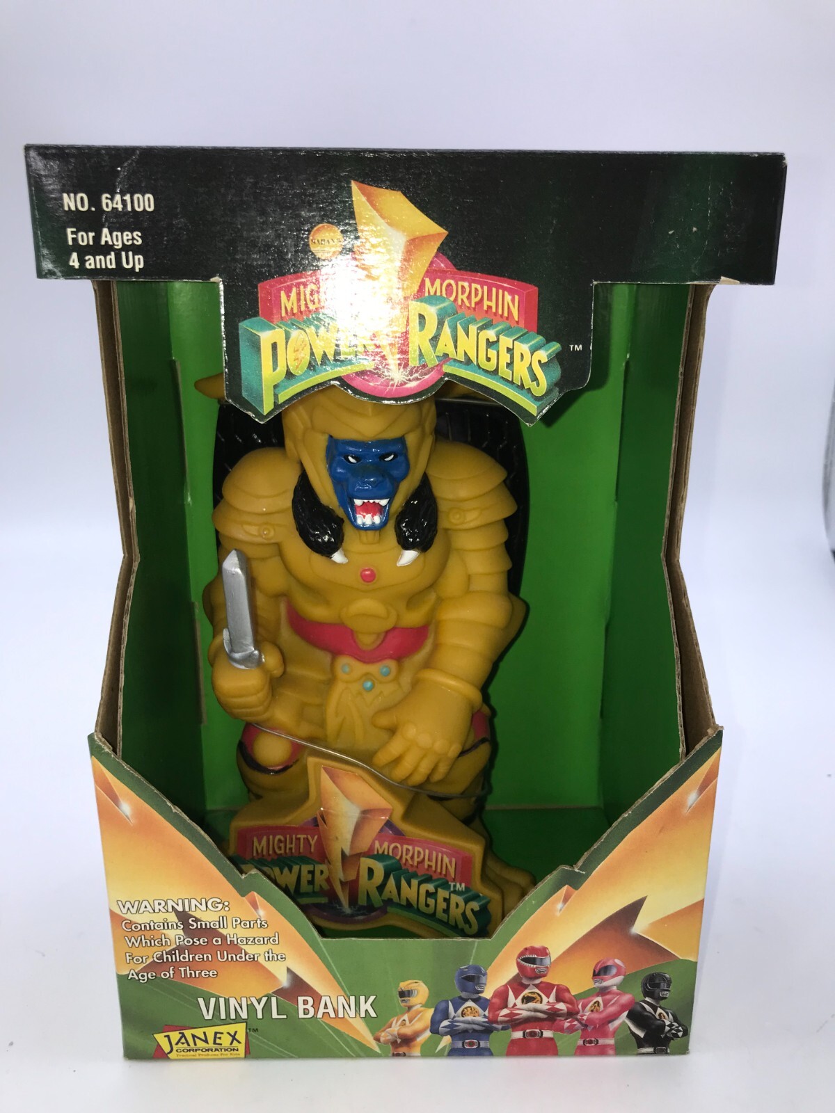 1994 Janex Mighty Morphin Power Rangers Goldar Vinyl Bank NEW SEALED