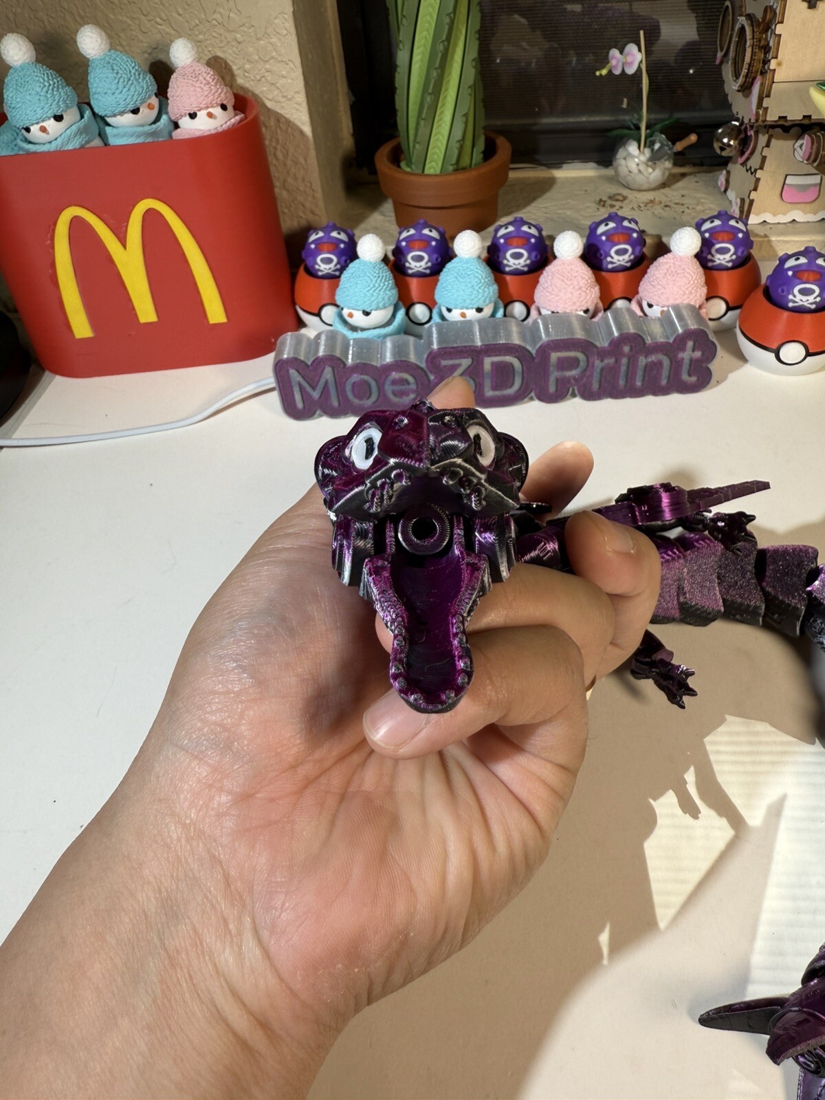 3D Printed Mechanical Dragon 18in Long Animals Articulated Collectable Toy Gift