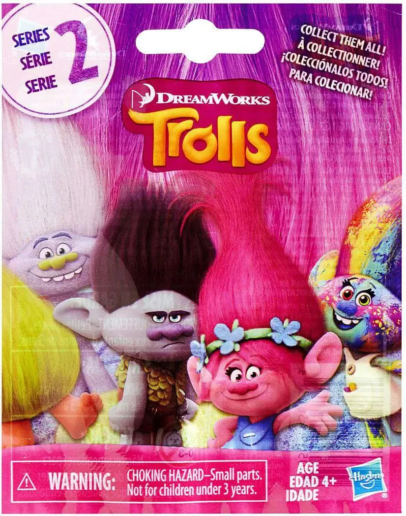 HASBRO DREAMWORKS TROLLS SERIES 2 SURPRISE MINI 2.5&Prime; FIGURE ONE BAG RANDOM