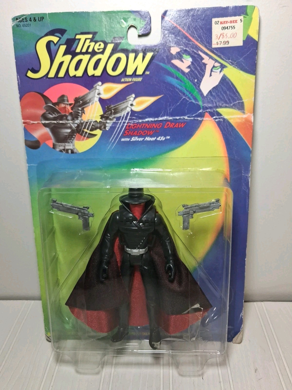 The Shadow Action Figure Lightning Draw Shadow 1994 Kenner