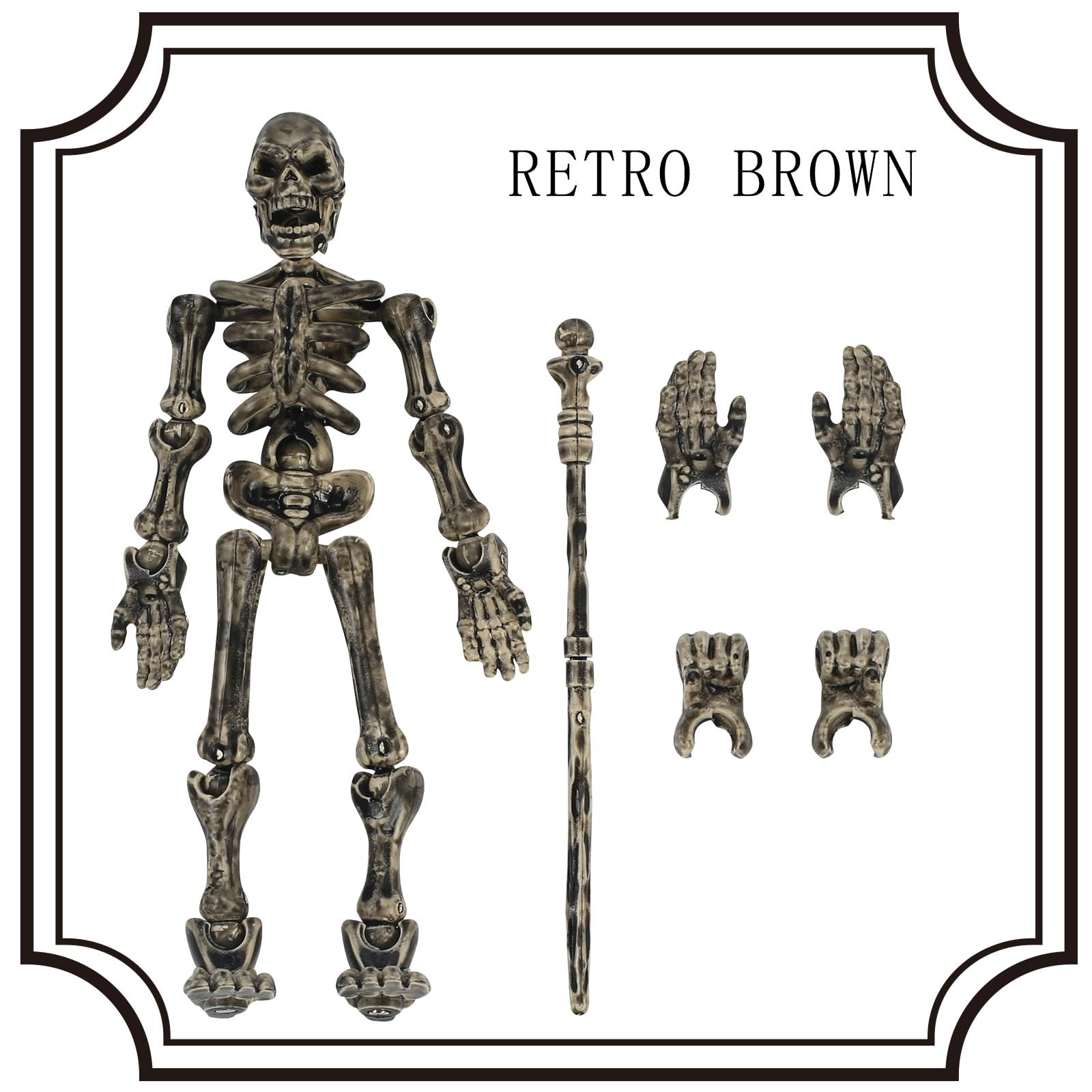 6 Pack T13 Skeleton Action Figures Glow in The Dark Blue Multi-Jointed Posable