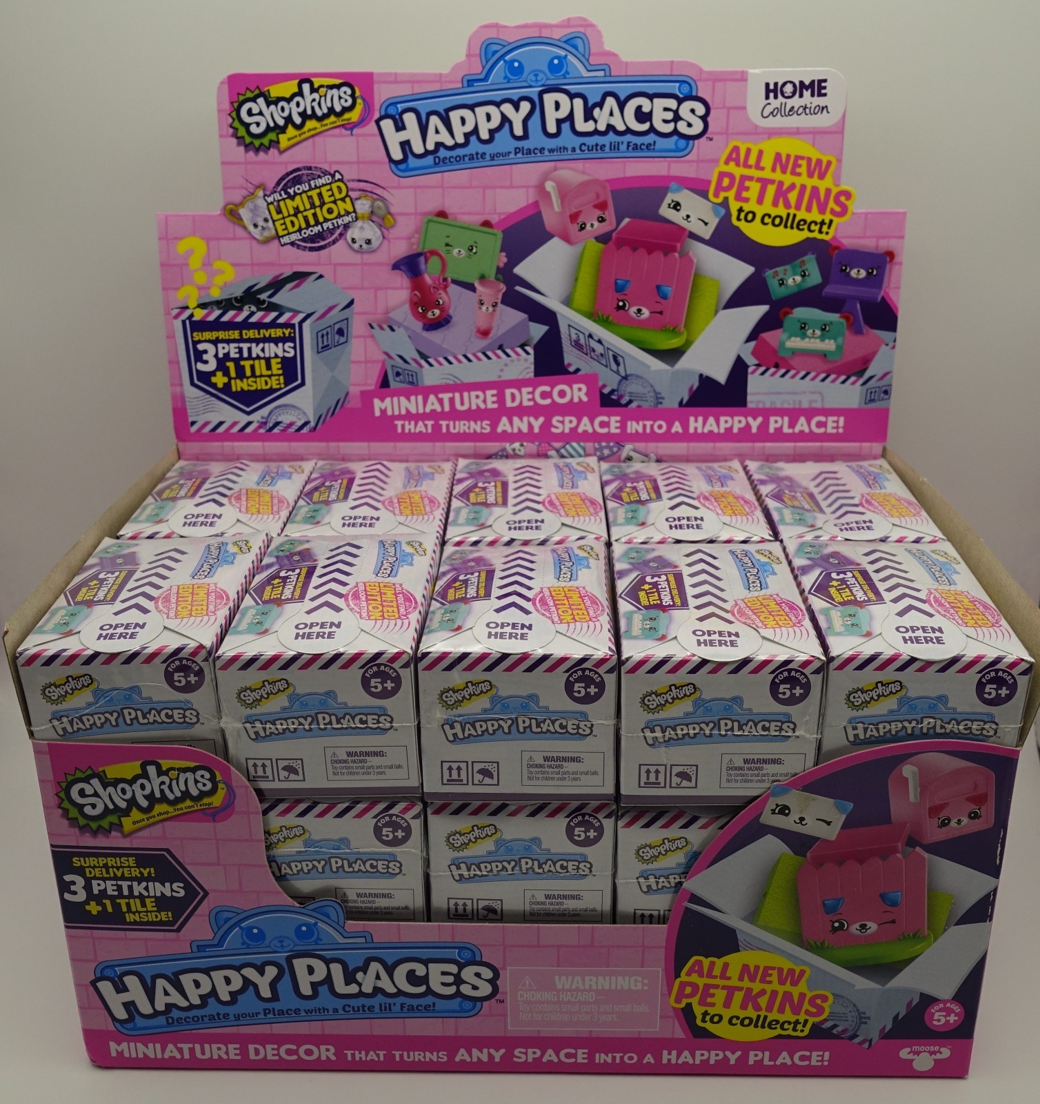 RARE Shopkins Happy Places Retail Display Stand Complete w/ 30 Unopened Packs