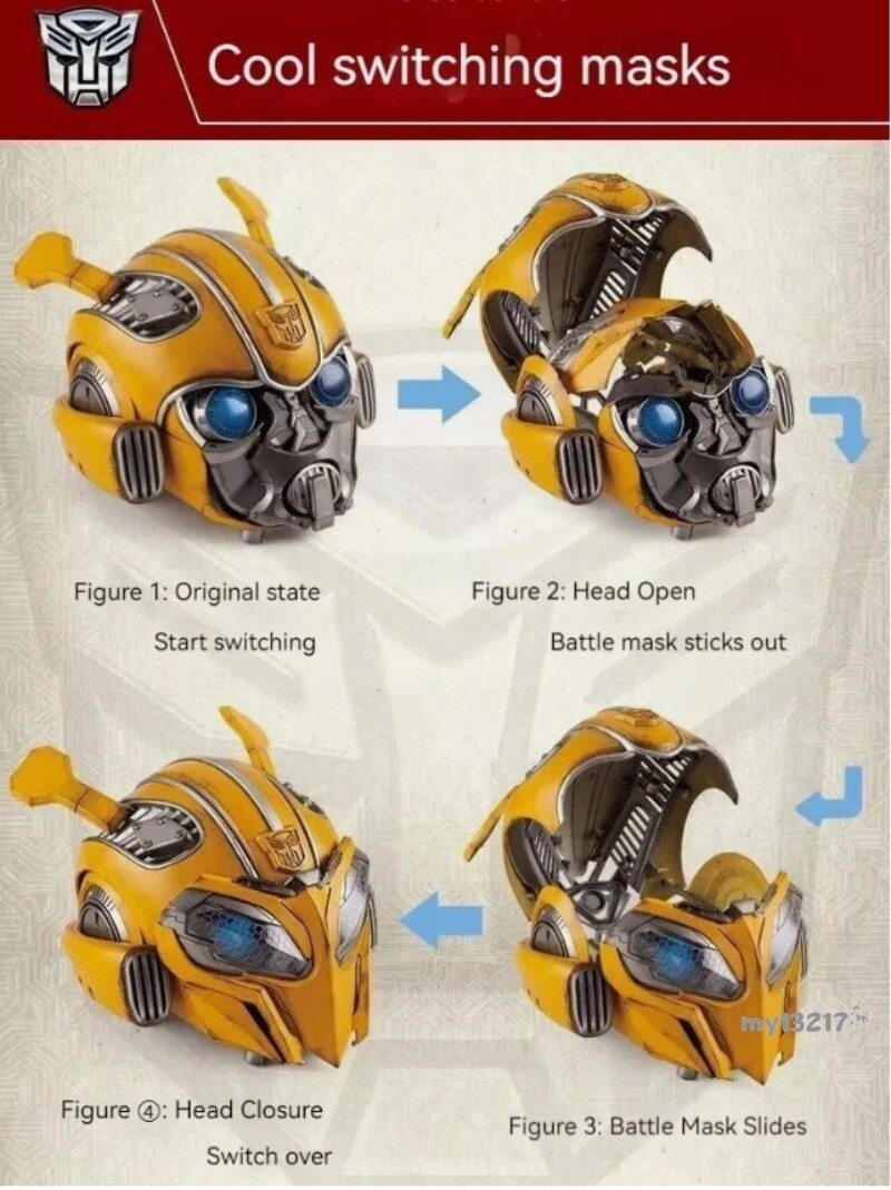 Killerbody Transforms Bumblebee 1:1 Electronic Remote & Voice Controlled Helmet