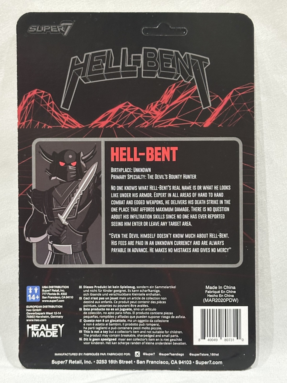 SDCC 2020 EXCLUSIVE Super7 Hell-Bent Shadow Healeymade ReAction Figure NEW MOC