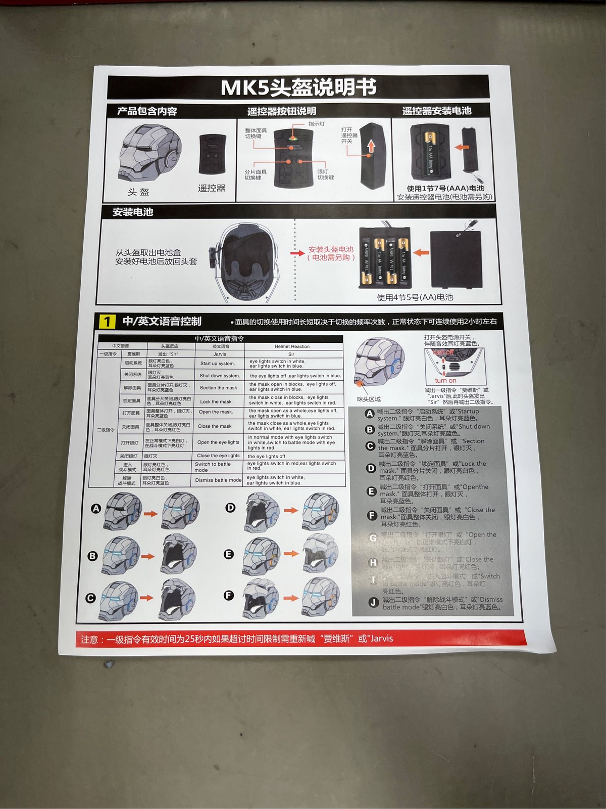 Electronic MarK 5 Helmet Silver/Red Voice Control