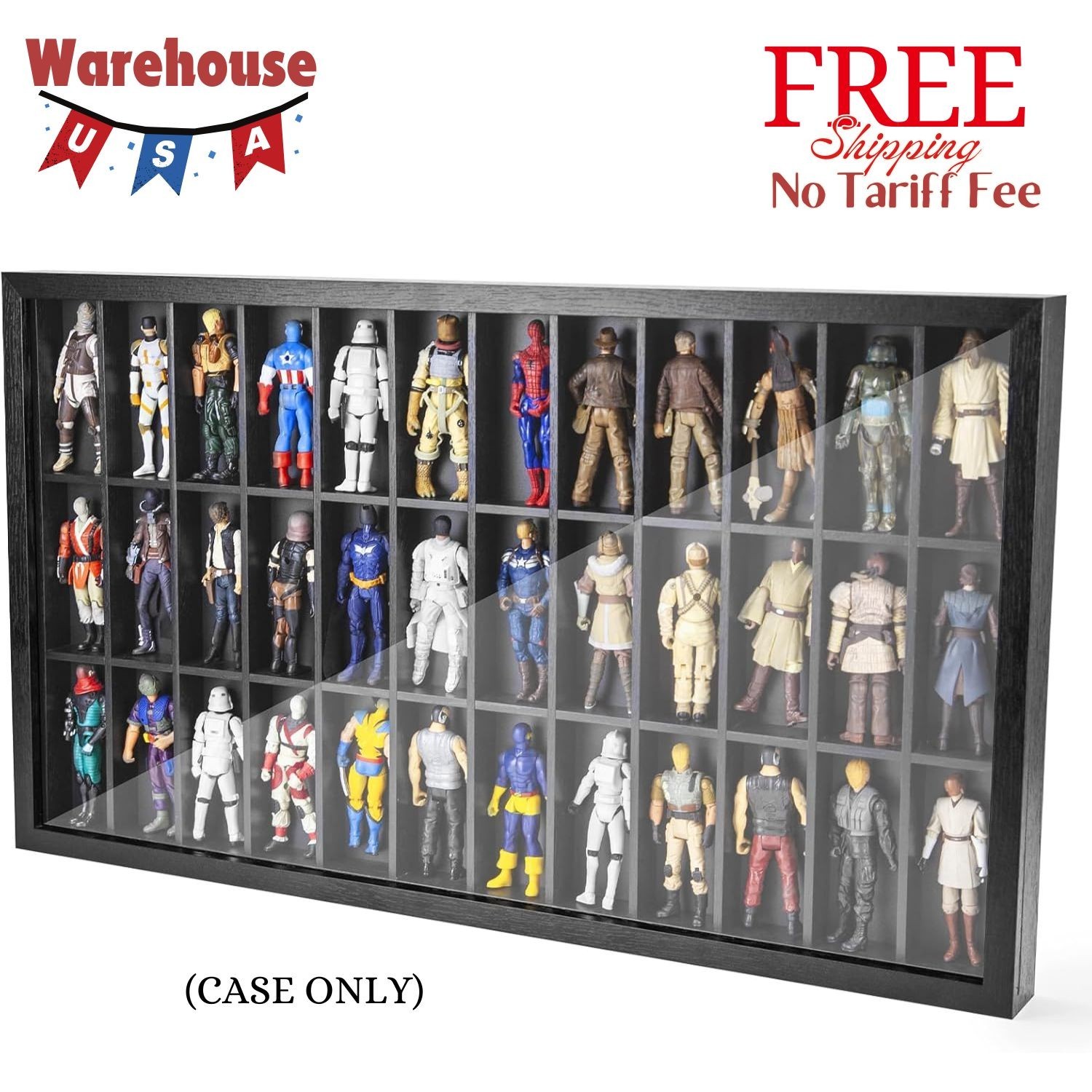 3.75 inch Figure Collectors Showcase, Display Frame Case for Action Figures