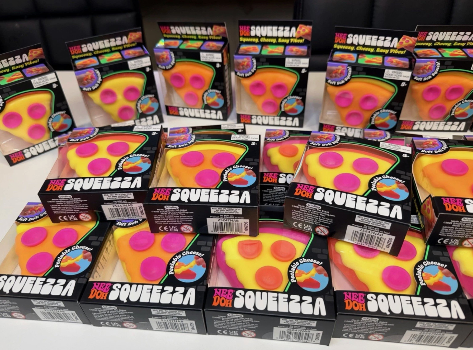Nee Doh Squeezza Pizza Squishy Toy Super Soft Cheesy Stress Toy NEW TikTok Viral