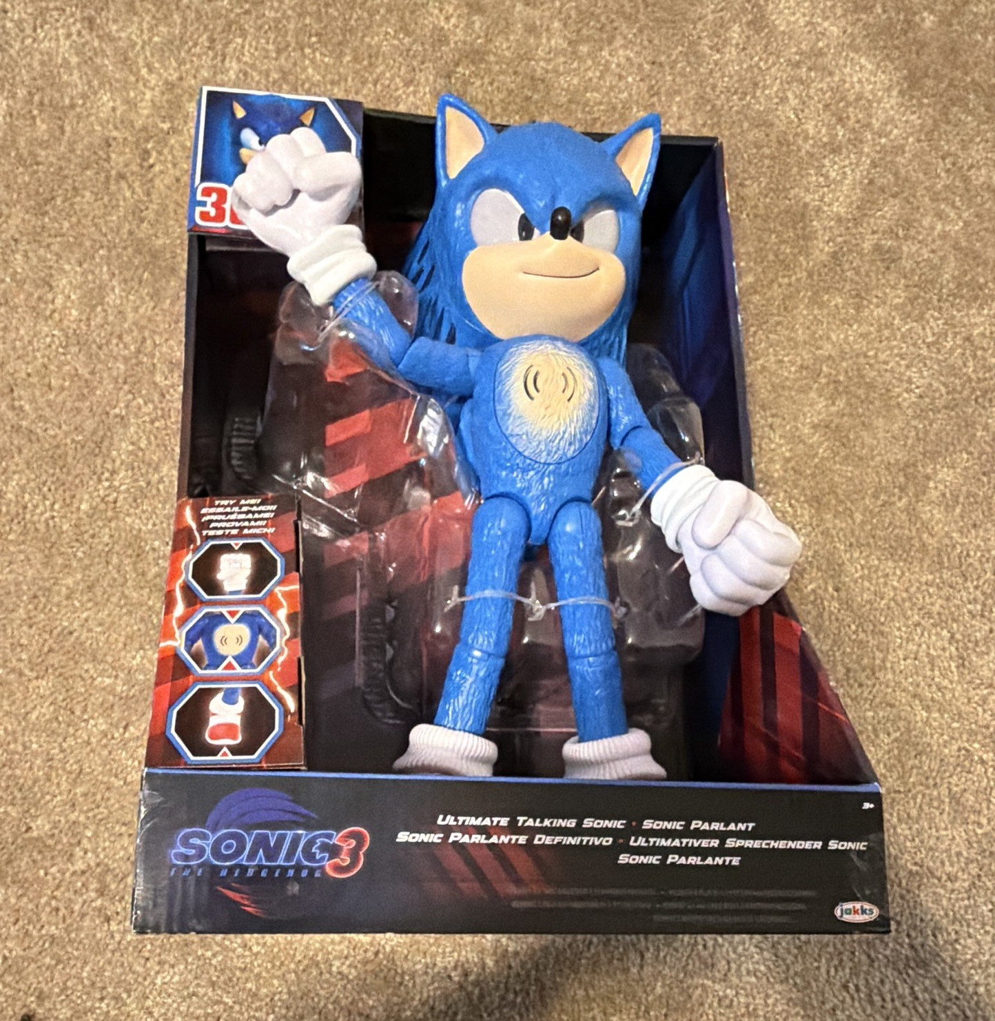 JAKKS Pacific Sonic the Hedgehog 3 Ultimate Talking Sonic Action Figure 3+