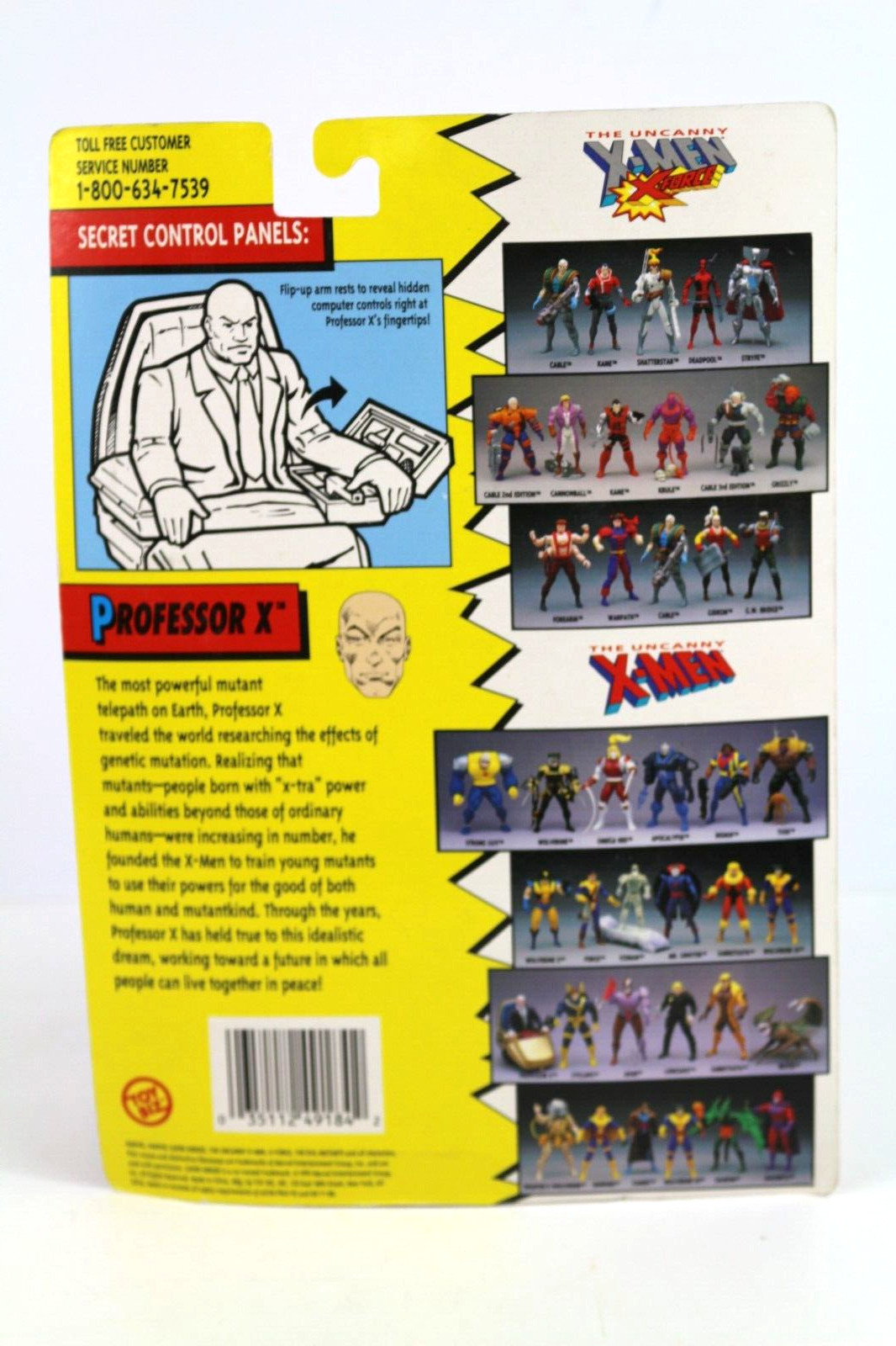 Vintage The Uncanny X-Men Professor X Toy Biz 1993 Mint on Card