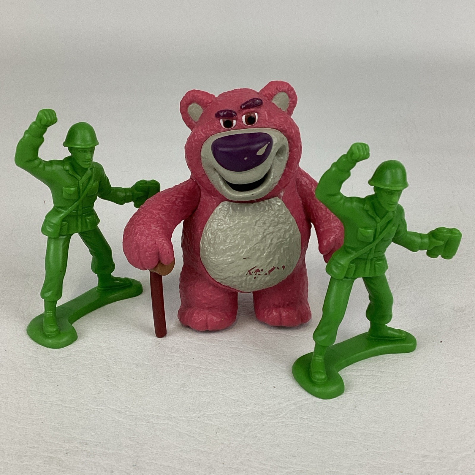 Disney Toy Story Lotso Huggin&rsquo; Bear Cane Green Army Men Soldiers Figures Bundle