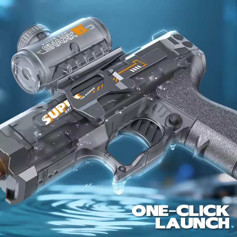 Electric Water Gun Automatic Rechargeable LED Long Range Squirt Blaster Toy