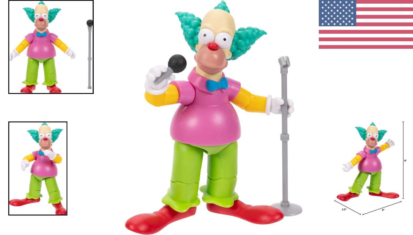 Krusty Collectible Action Figure – 5” from The Simpsons – No Assembly Required