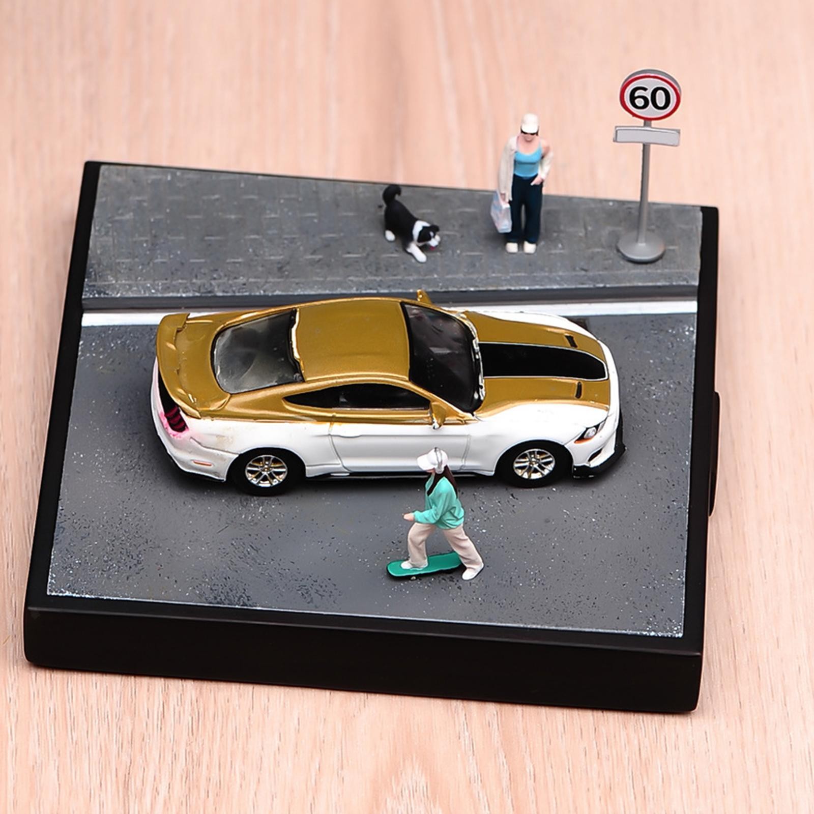 1/64 Model Car Display Base Background Model Train Scenery Parking Lot Scene