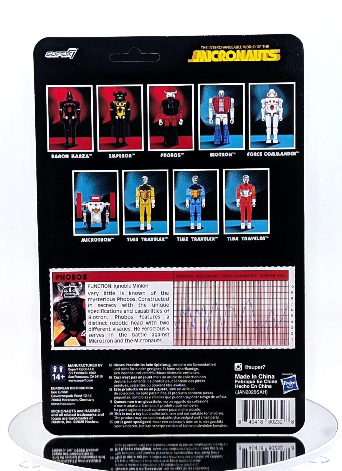Super7 Raction+ Micronauts Ignoble Minion PHOBOS 3.75&Prime; O-Ring Action Figure!