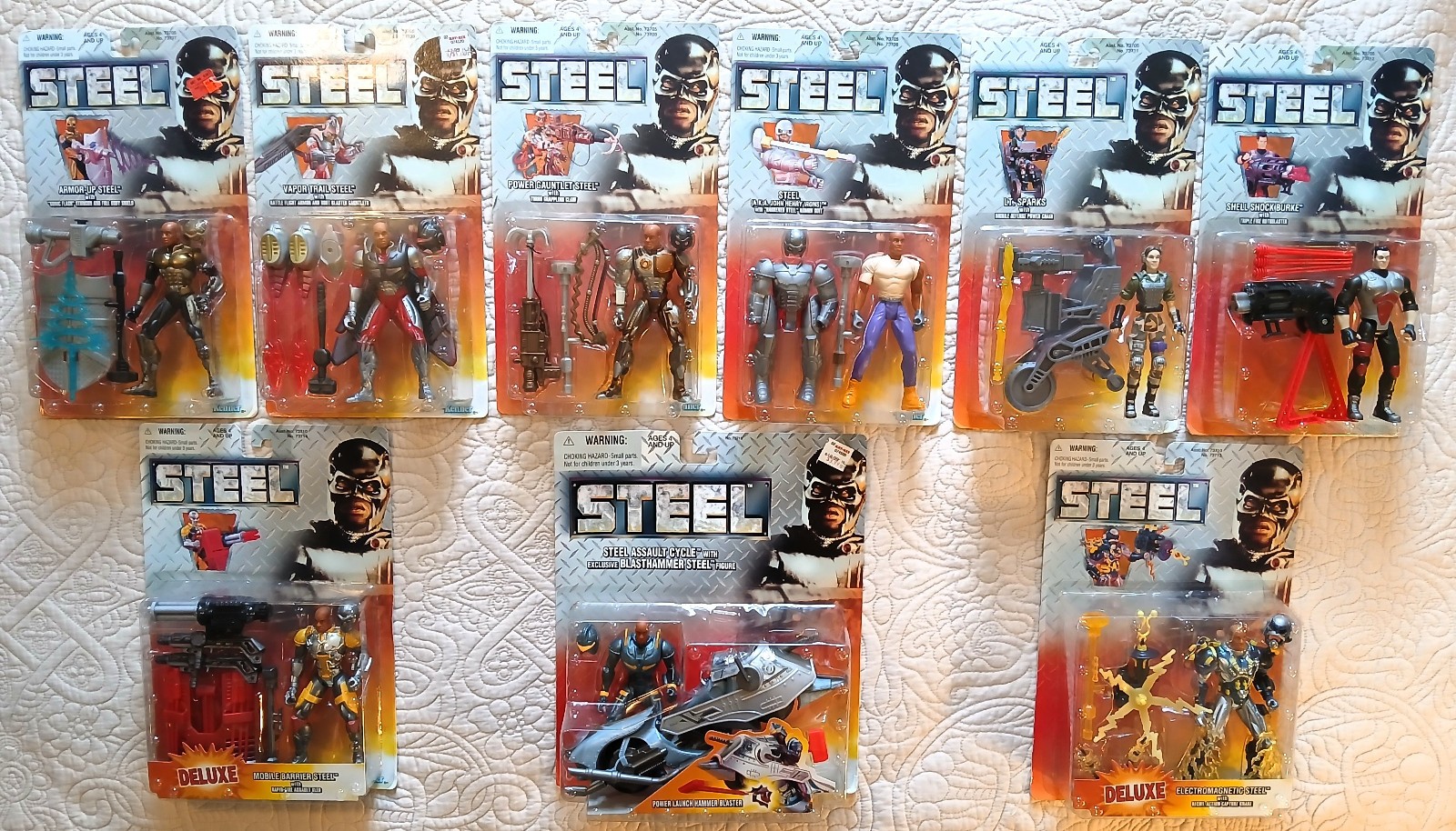 STEEL Movie Complete Set SHAQ-Shaquille O&rsquo;Neal 1997 Kenner Figures & Motorcycle