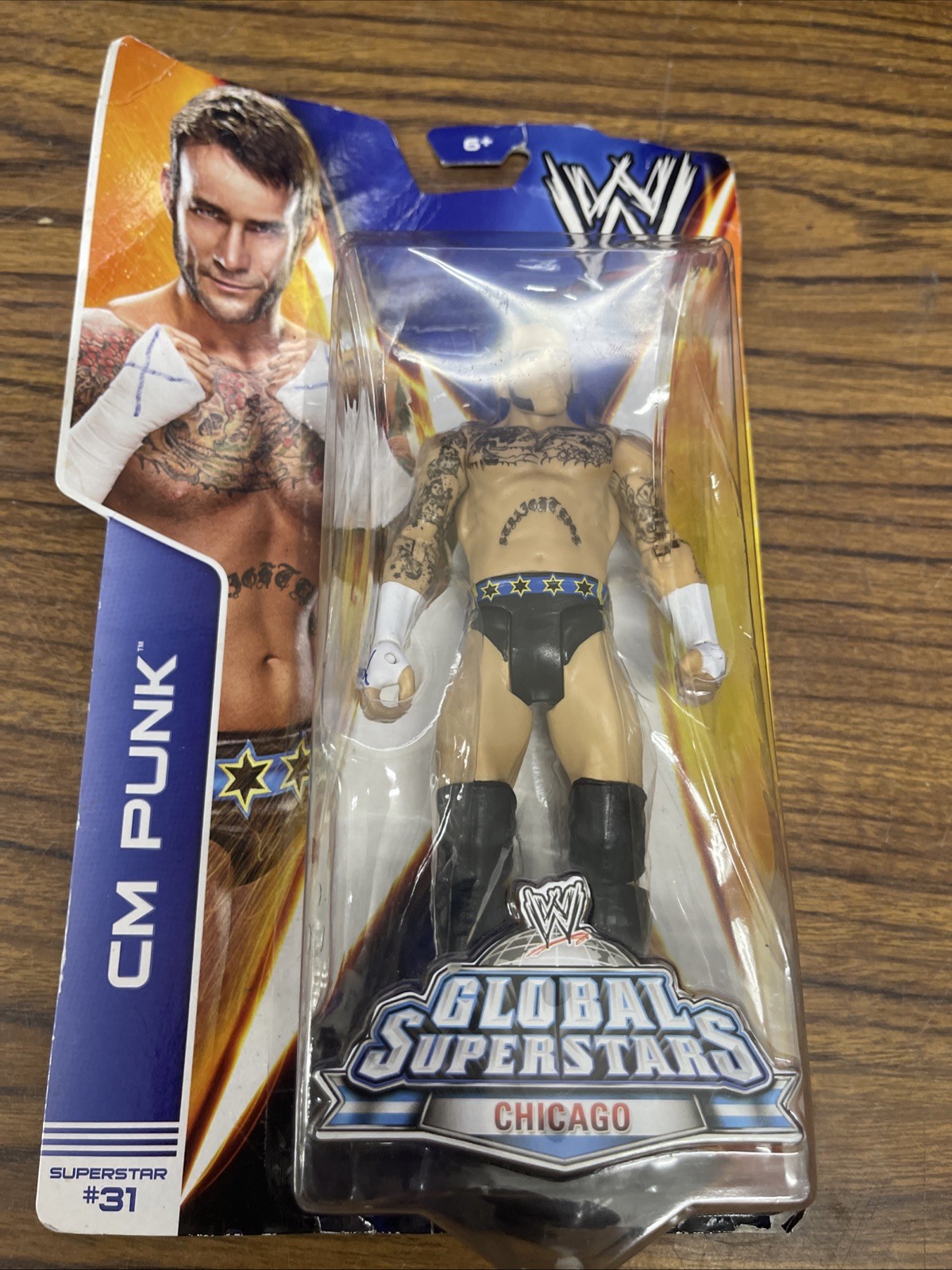 WWE CM PUNK GLOBAL SUPERSTARS CHICAGO 31 MATTEL WRESTLER WRESTLING ACTION FIGURE