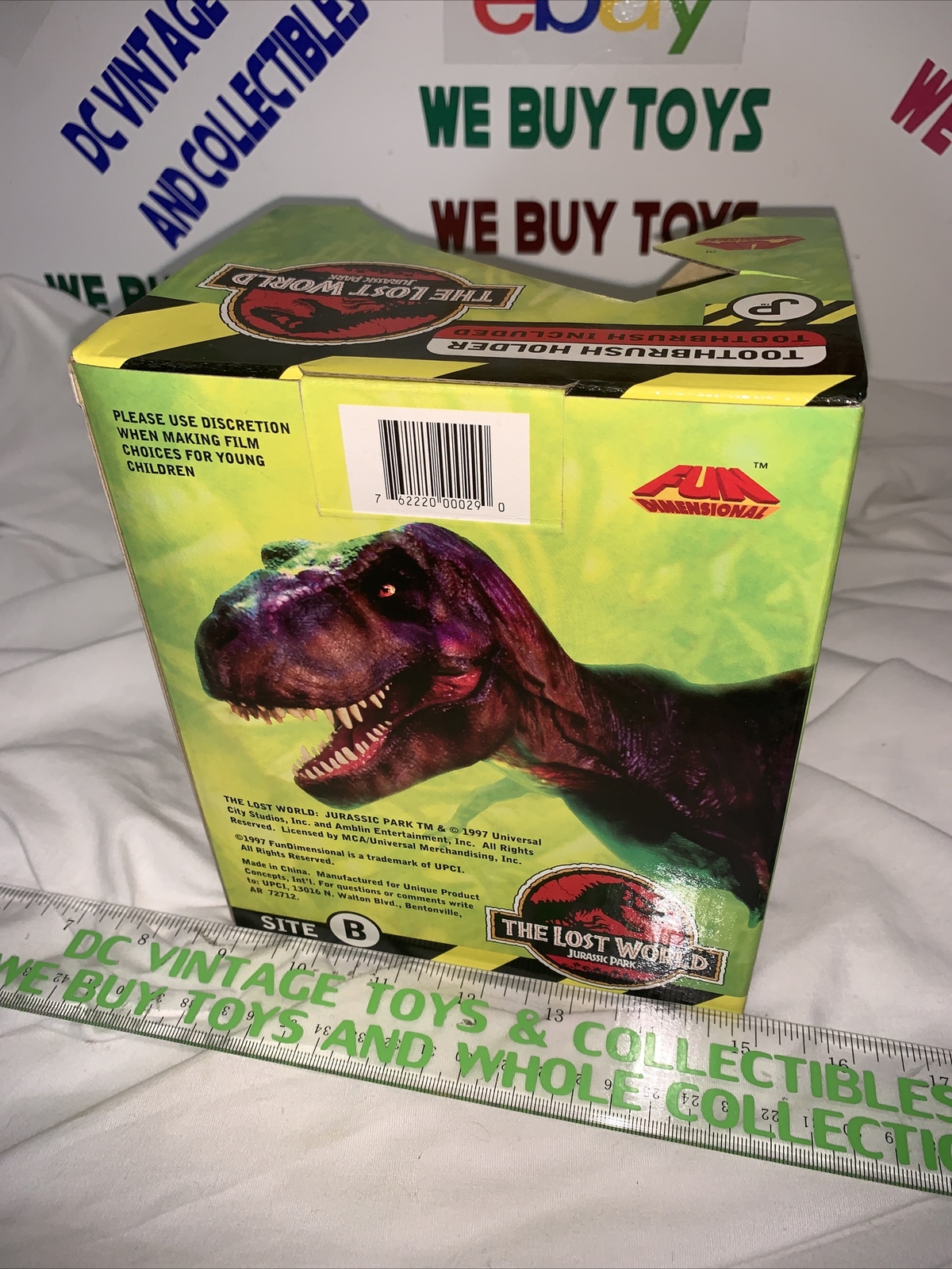 RARE 1997 THE LOST WORLD JURASSIC PARK DINOSAUR TOOTHBRUSH HOLDER