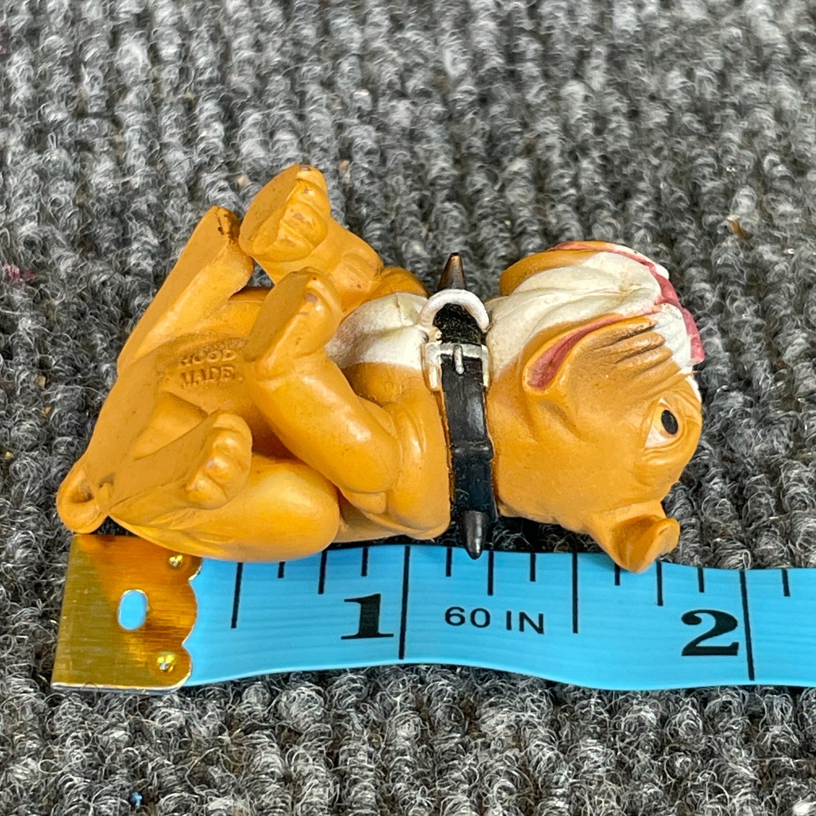 Vintage Y2K Hey Homies Hood Pups Bulldog Puppy Dog Spike Collar Mini Figure