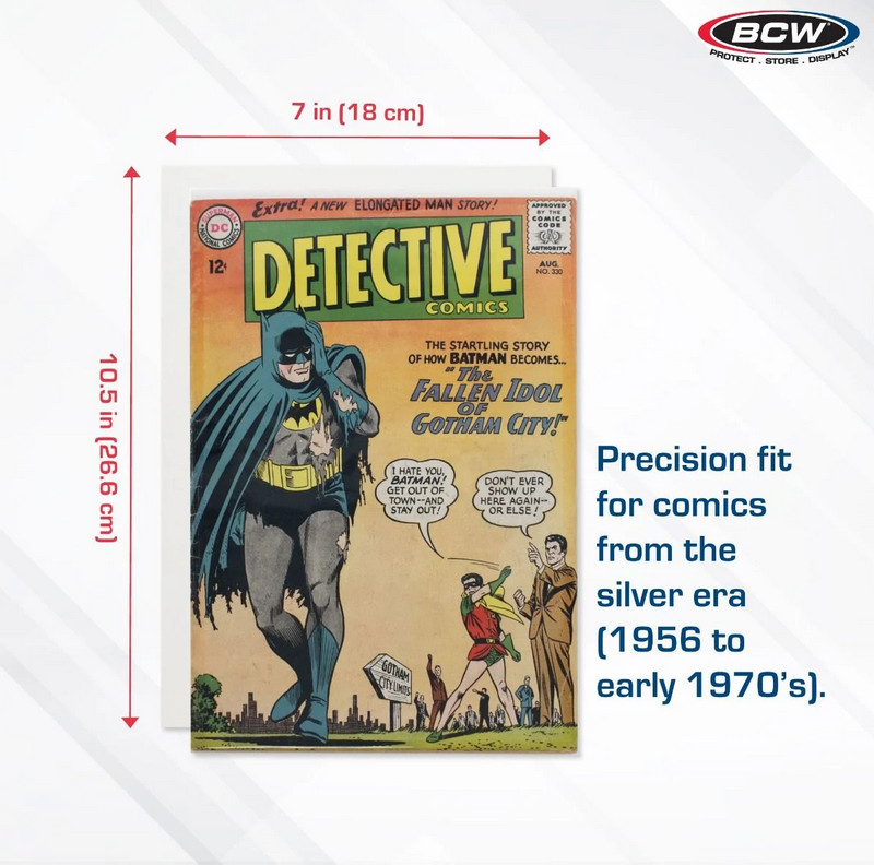 New BCW Silver Comic Book Backing Boards Pack of 100 Acid Free 24 PT, 7&Prime; x 10.5&Prime;