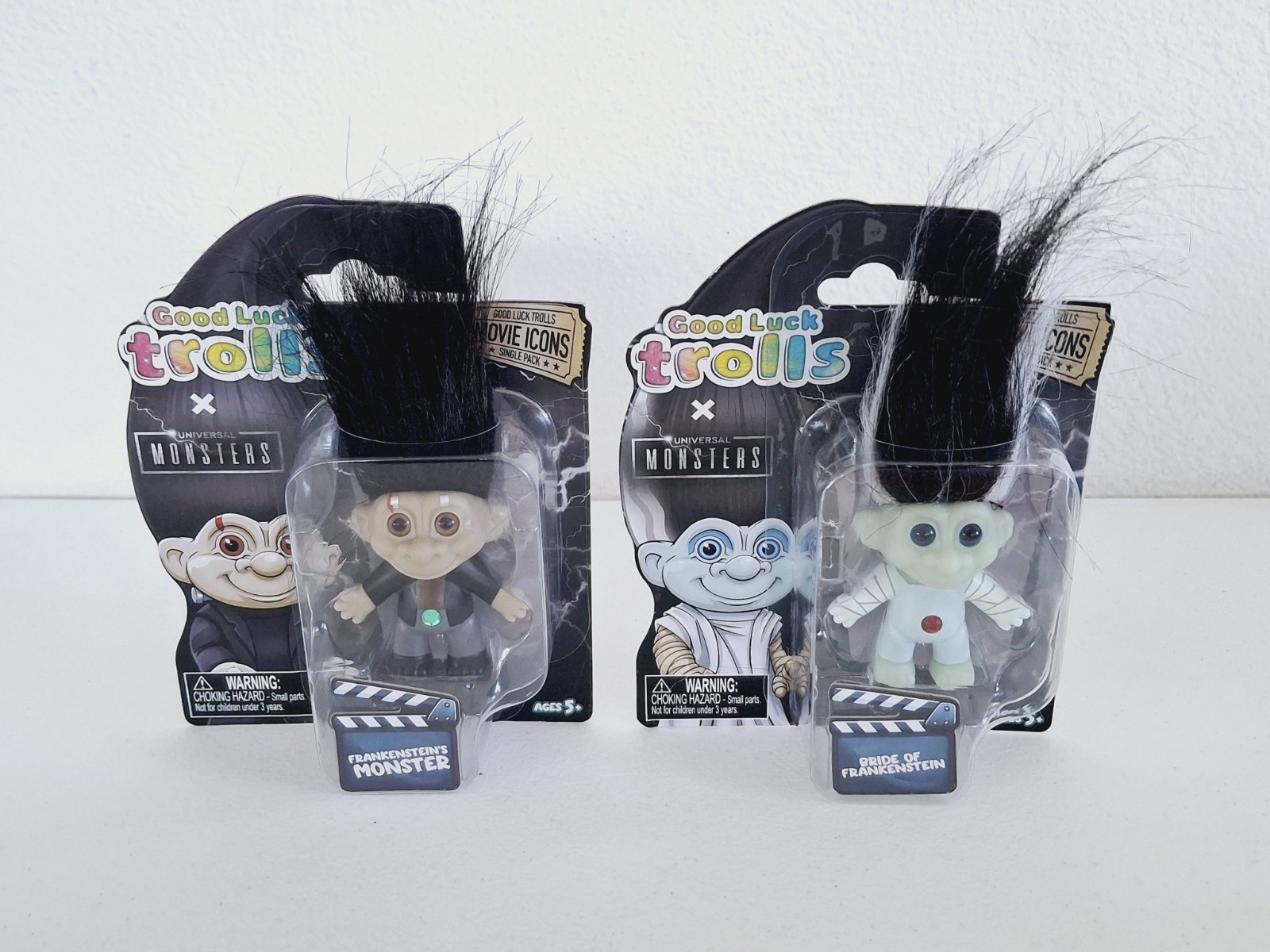 Good Luck Trolls x Universal Monsters Frankenstein&rsquo;s & Bride Troll Dolls Set
