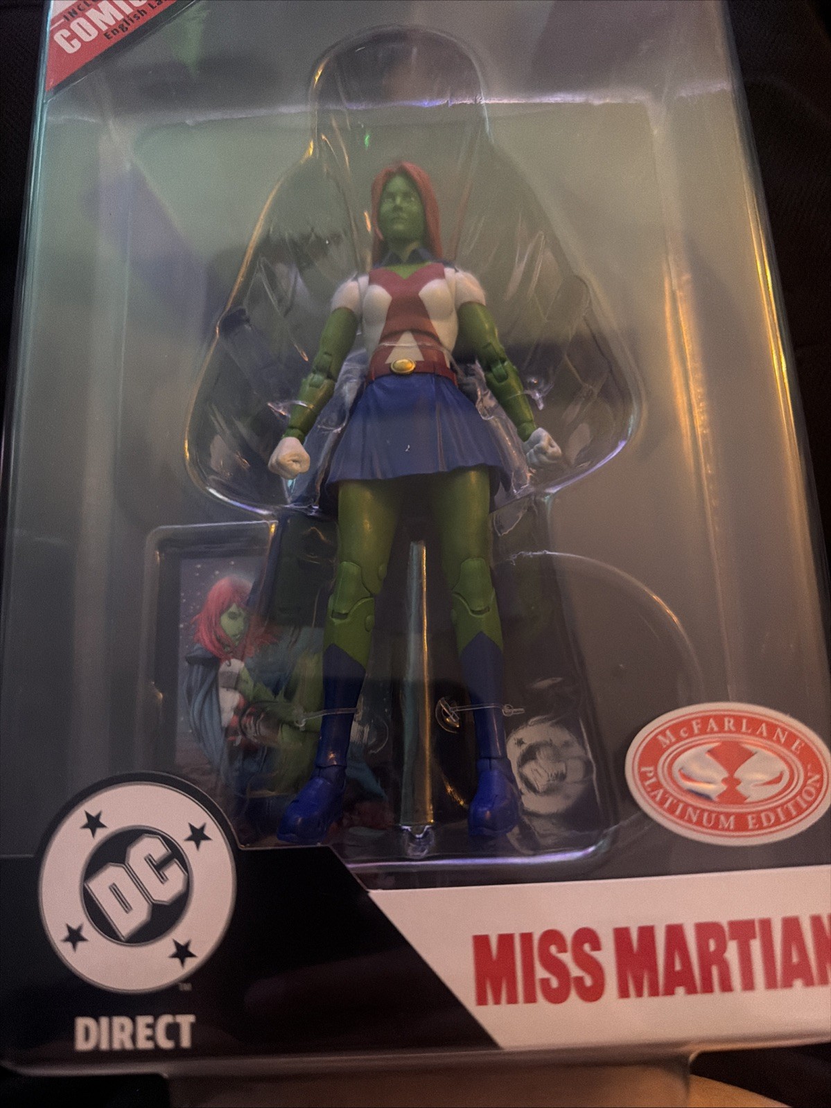 McFarlane DC Direct Page Punchers Miss Martian Red Platinum Edition Figure