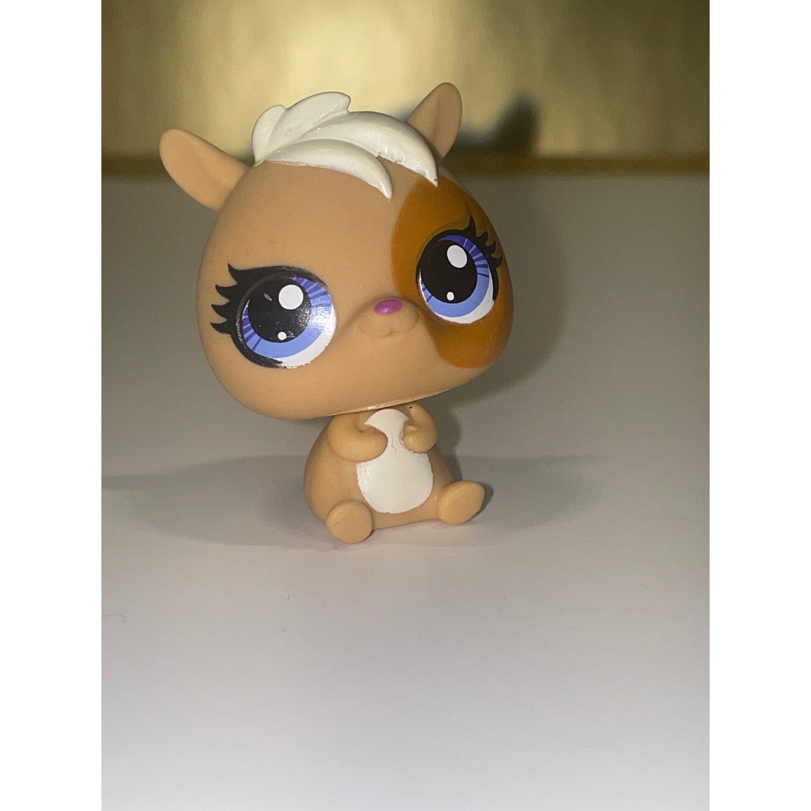 Littlest Pet Shop LPS Brown Hamster 3300 Blue Eyes White Mane Hasbro