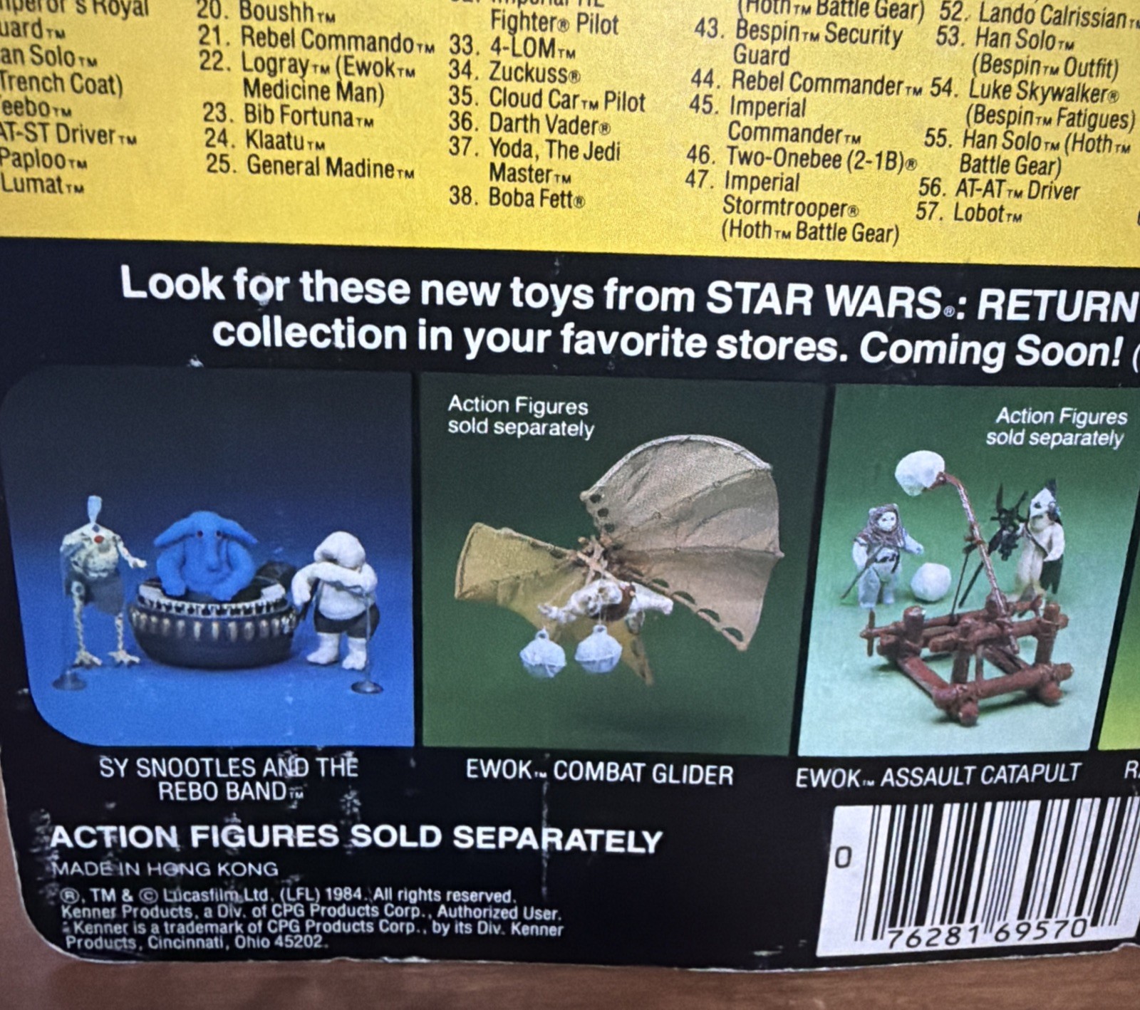 Vintage 1983 Star Wars Rotj Nikto Moc 79 Back Completely Sealed Crease Card *178