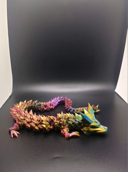 3D Printed Flexi Dragon, Cinderwing3D Articulated Crystal Dragon/Medium-18inches