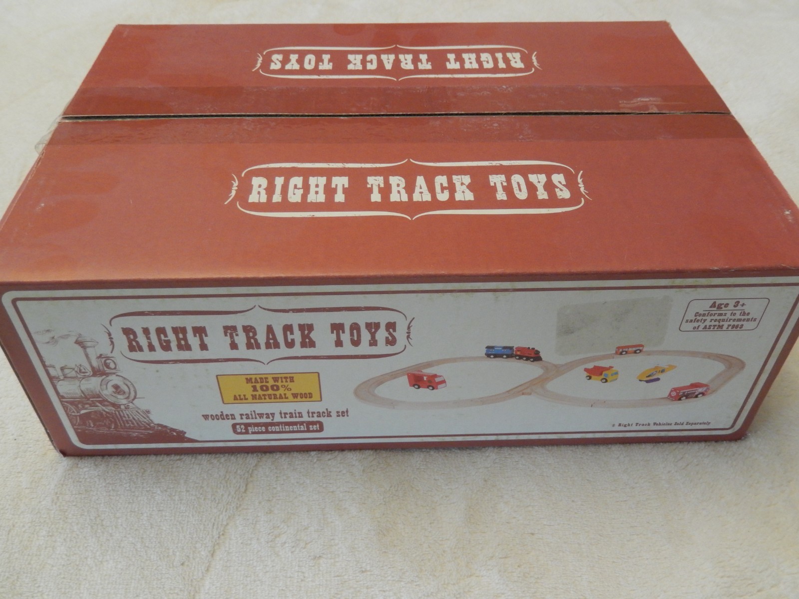 New Wooden Train Track 52 Pc Set 18 ft Track Expansion 5 Distinct Pc 100% Fits