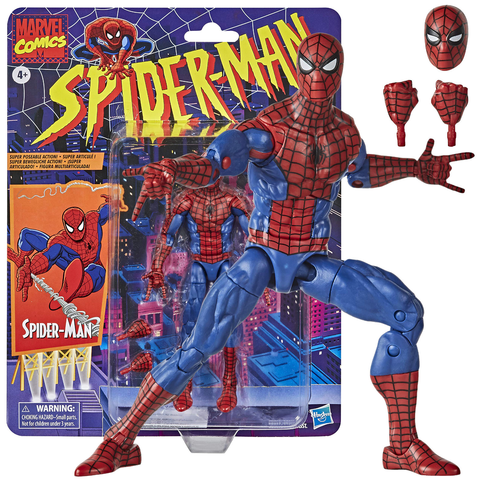 Hasbro Marvel Legends Spider-Man Retro Spiderman 6&Prime; Action Figure Dented Package