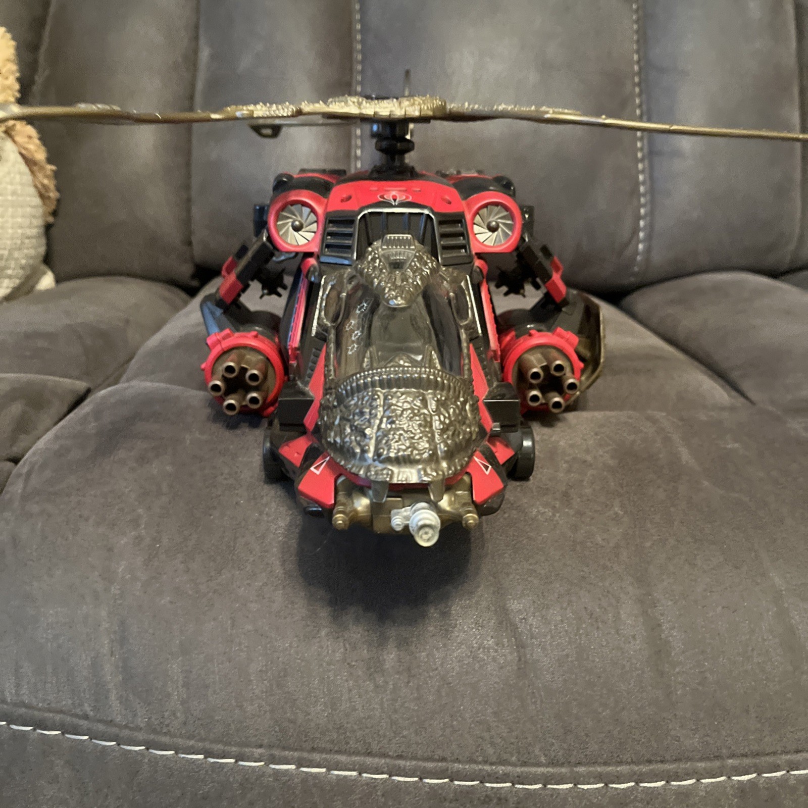 2003 GI JOE Crimson Command Copter w Tomax & Xamot COBRA Spy Troops.