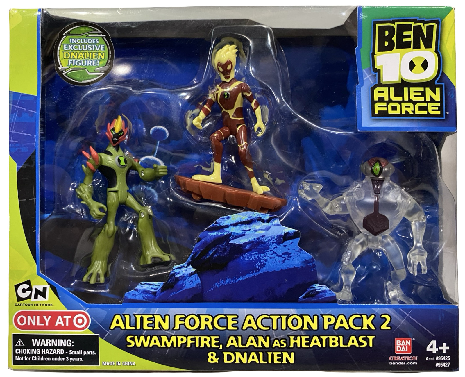 Ben 10 Swampfire~Alan as Heatblast~DNAlien Alien Force Action Figure Pack 2 NEW