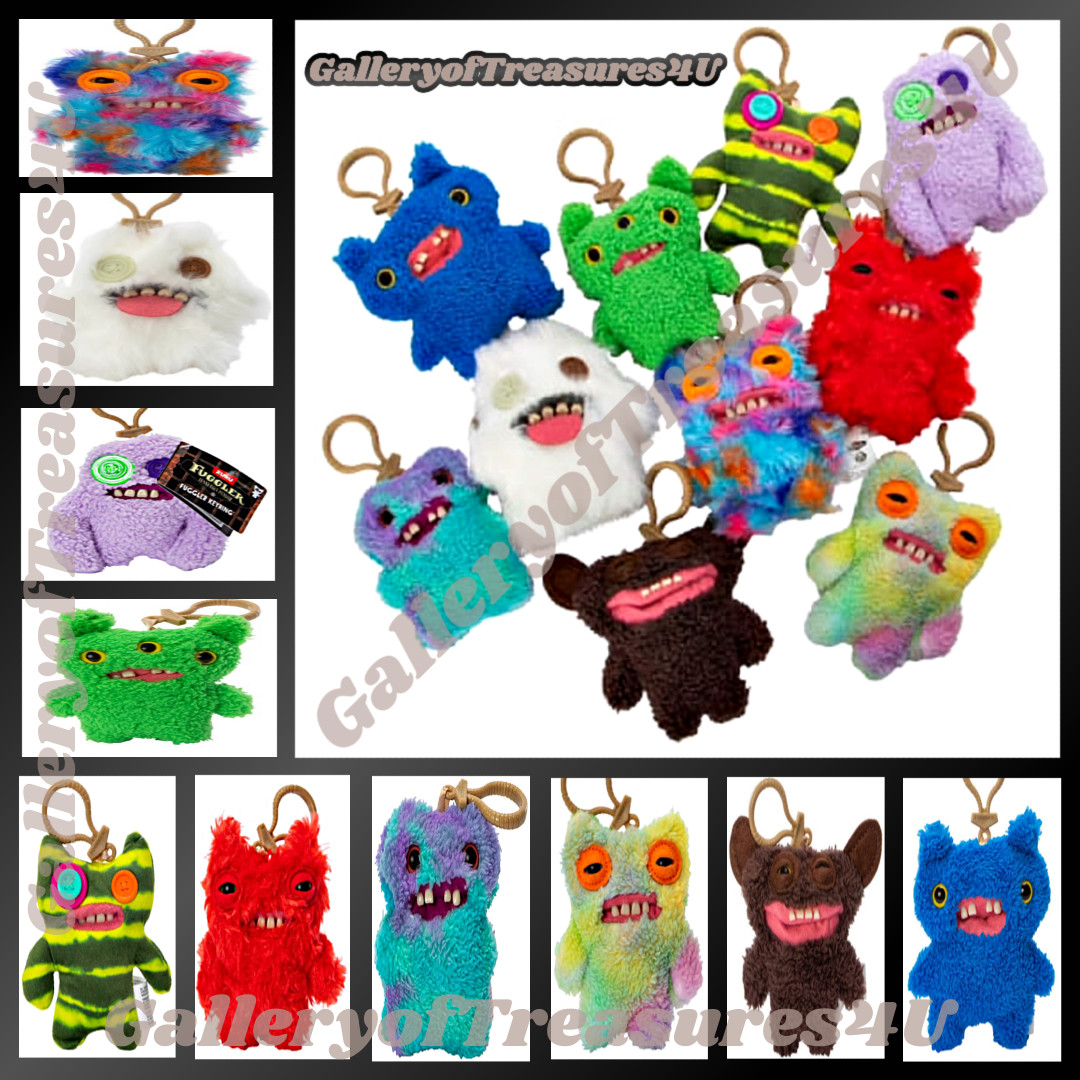 Mini Fuggler Keyring Clip On Bag Plush 5&Prime; Funny Ugly Monster Green Blue Red