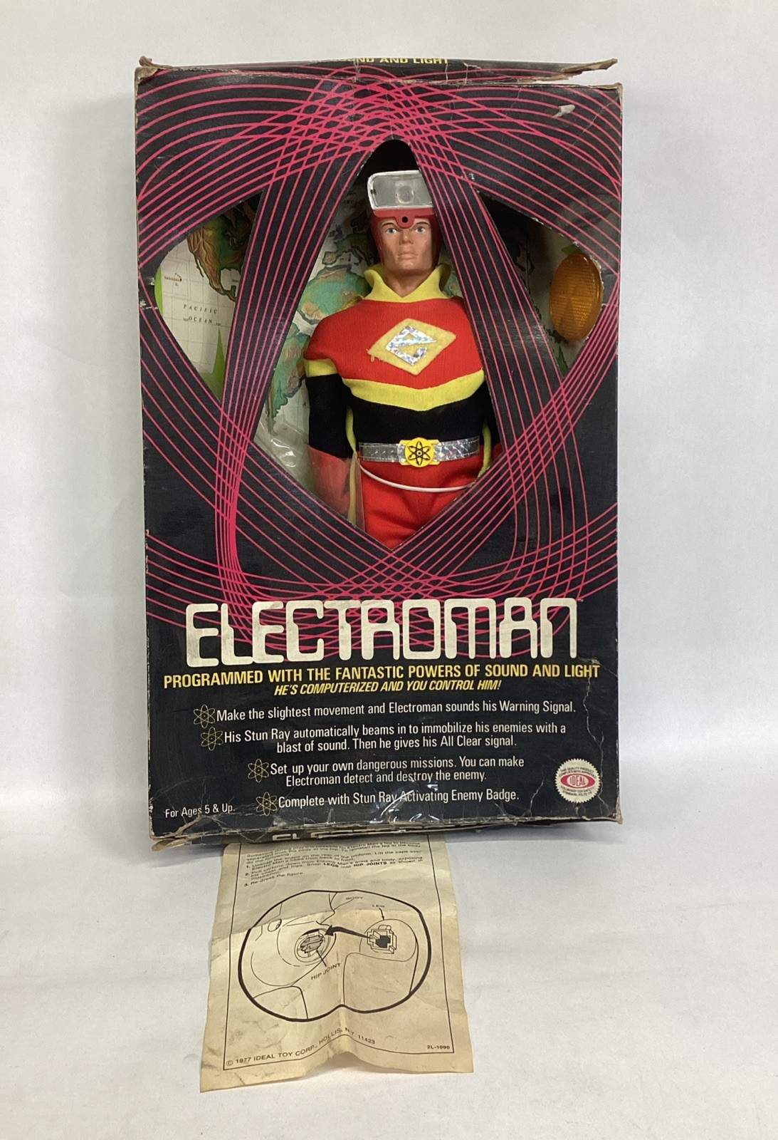 Vintage NOS 1977 Electroman Action Figure W/ Original Box – Box Is Damaged
