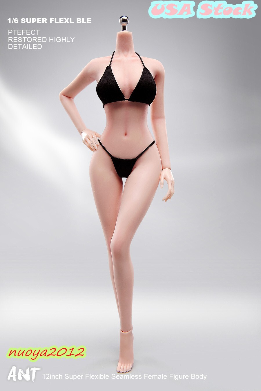 ANT 1/6 Tan Skin Female Body Large Bust Makeup Seamless Doll 12&Prime; Soldier Figure