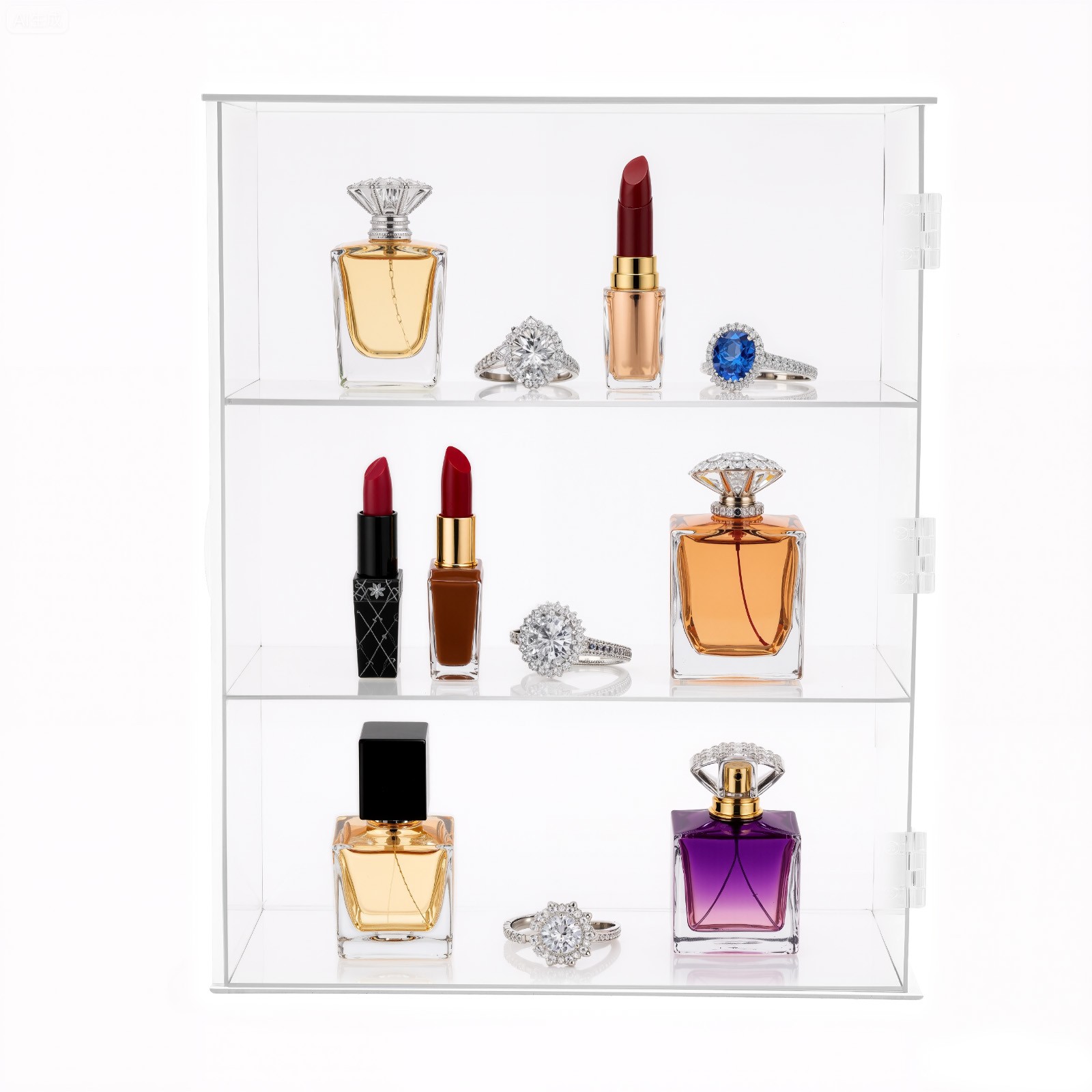 3-Tier Display Case Shelf Dustproof Clear Showcase Holder for Action Figures