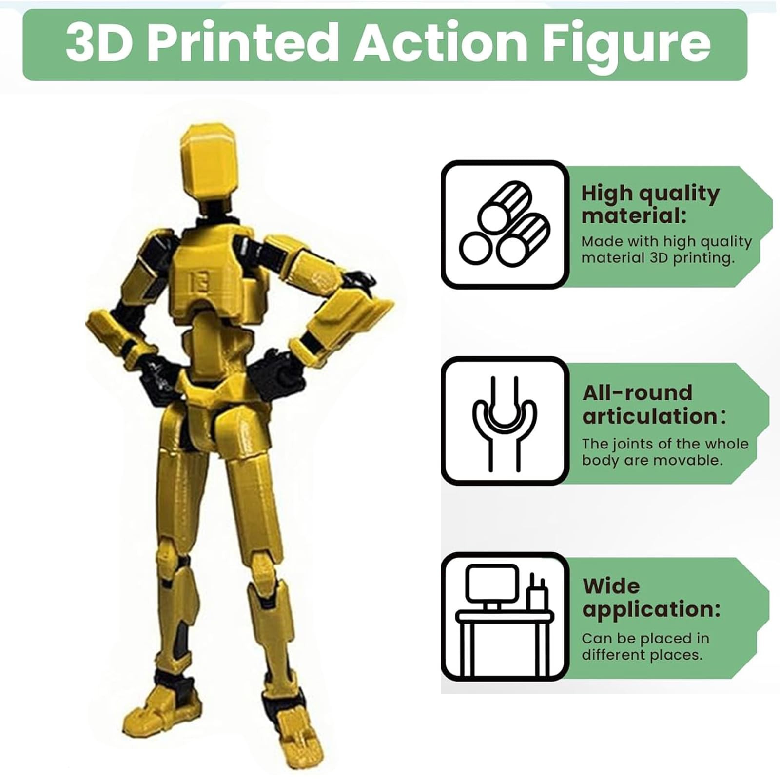 5PCS Assembly Completed T 13 Action Figure 3D Printed Multi-Jointed Movable,L…