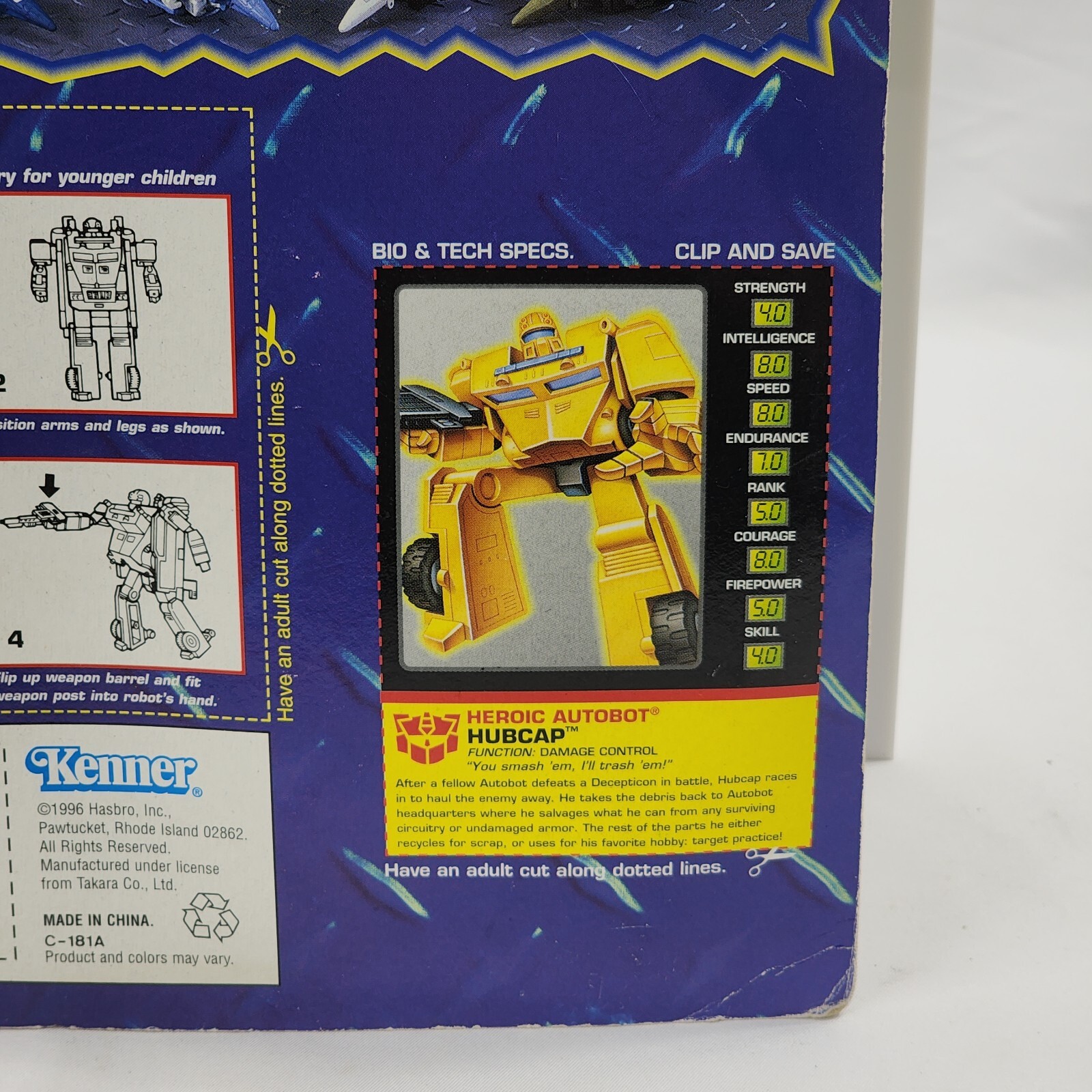 Transformers Machine Wars Hubcap Heroic Autobot NEW Sealed on Card 1996 Hasbro
