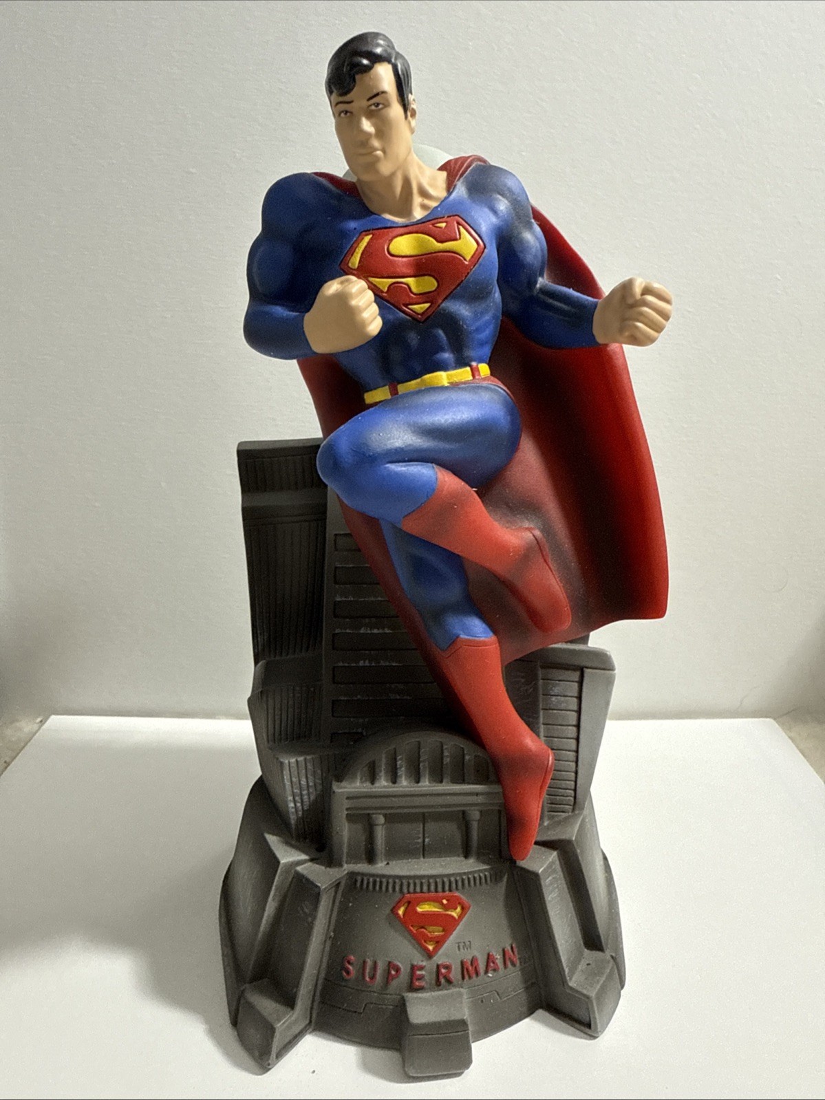 Vintage Superman PVC Coin Bank Planet Building DC Comics