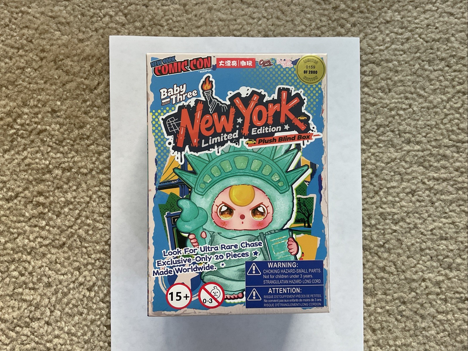 Baby Three 3 New York Plush Blind Box NYCC 2025 Exclusive LE 2000 PC NEW SEALED
