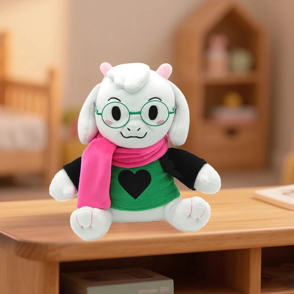 Deltarune Ralsei Plush With No Hat green Fur Glasses & Scarf Fashion Plush Toy
