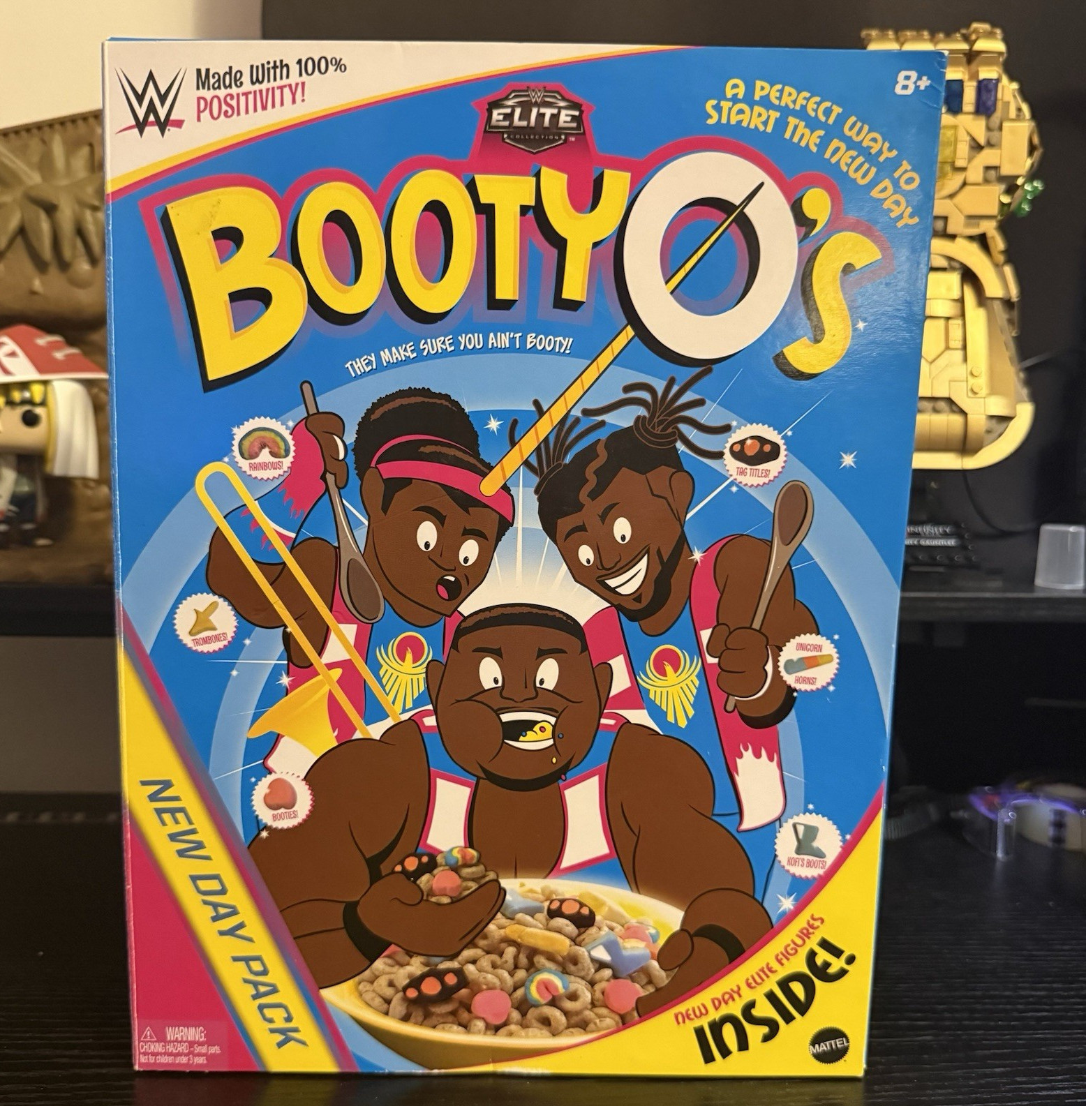 The New Day Booty-O&rsquo;s WWE Elite Collection Boxed Figure Set w/ Trombone