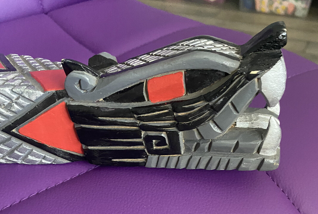 Articulated 3D Printed Snake – Sci-Fi Cyberpunk Dragon Fidget Toy – Red/Silver