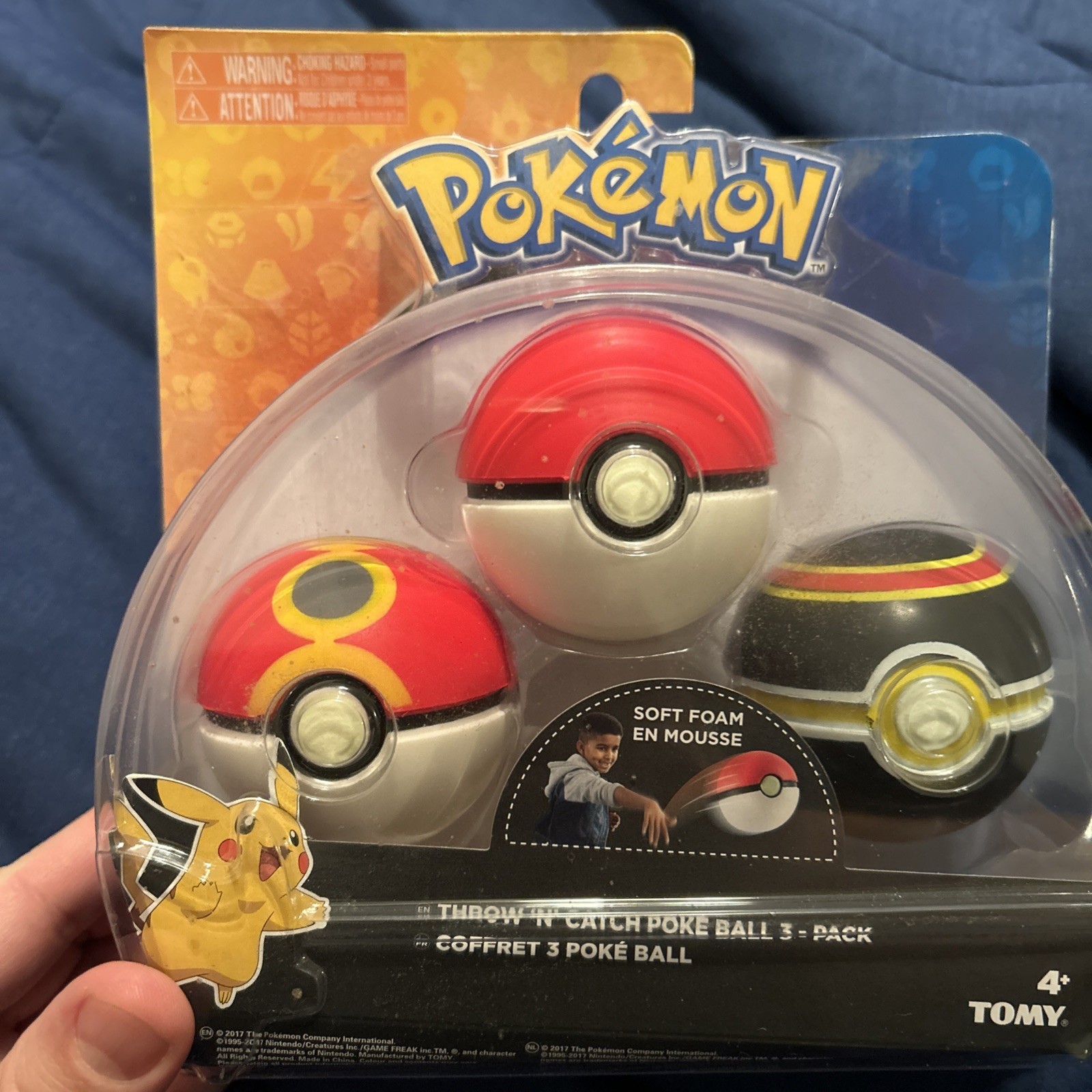 Super Rare Black Red Yellow Pokemon Throw &lsquo;n&rsquo; Catch Poke Ball 3-Pack