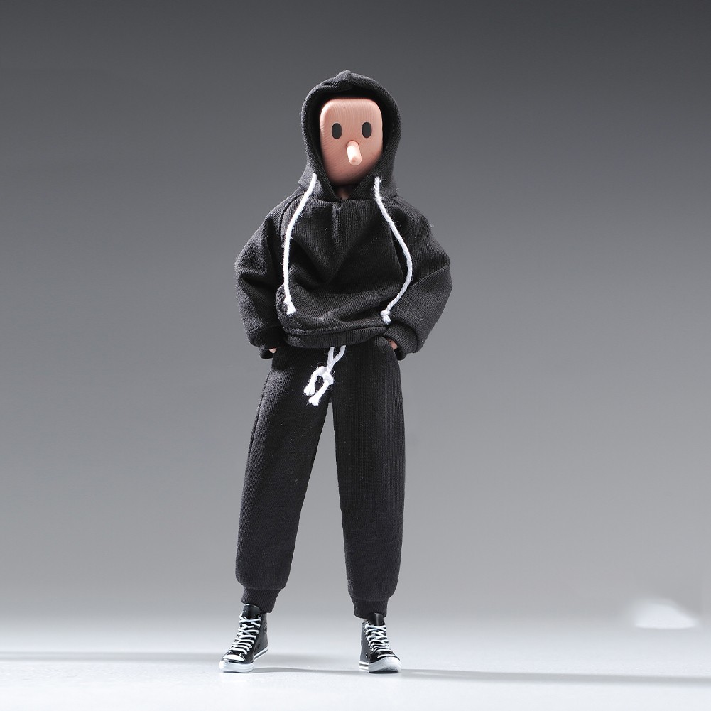 USA 1/12 Black Hoodie Pants Trousers Clothes For 6&Prime; Male TBL Action Figure Body