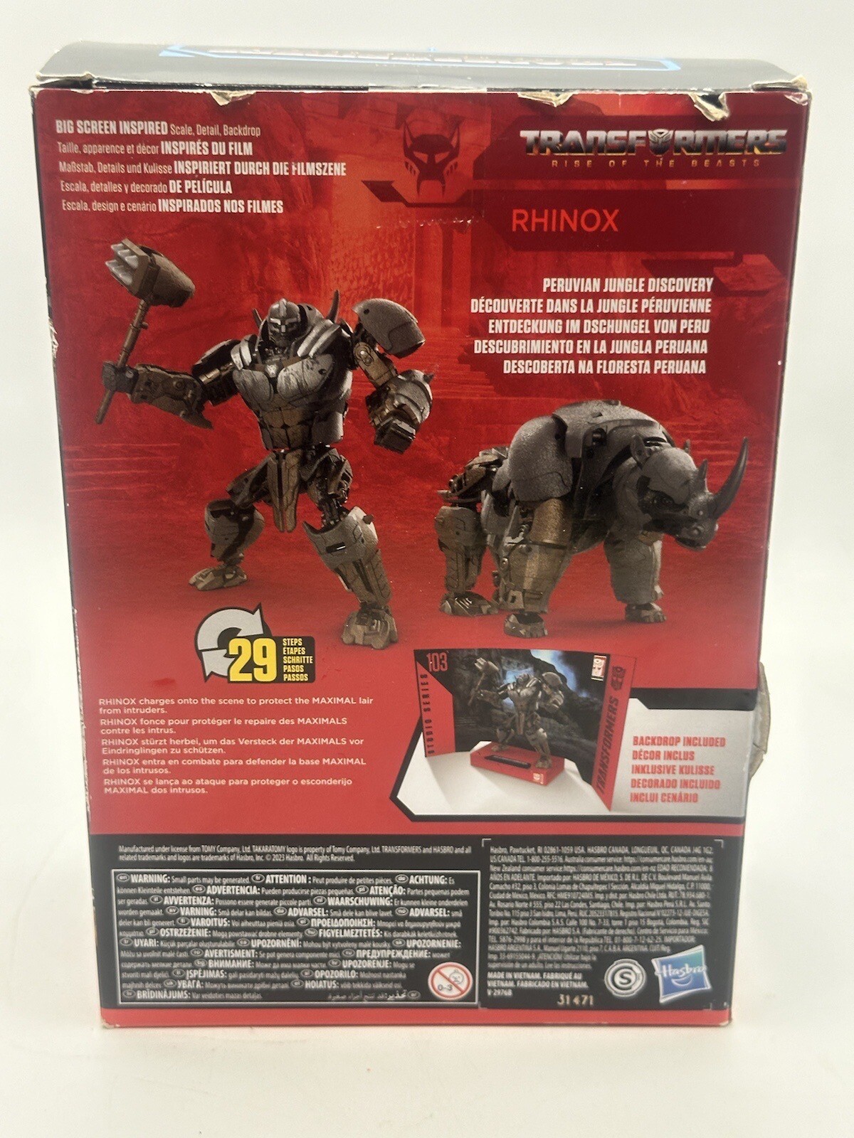 Hasbro Transformers Studio Series Voyager 103 Rhinox Figure NIB Distressed Box