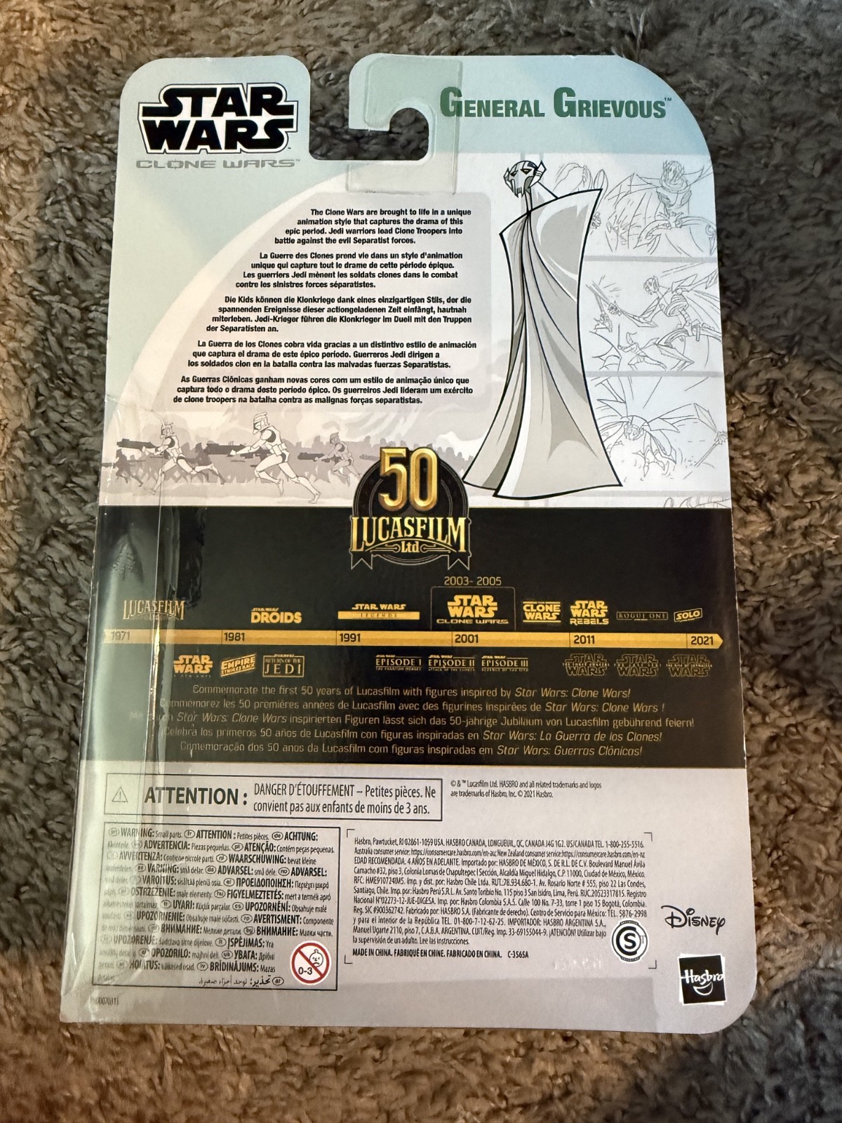 Star Wars Black Series Clone Wars General Grievous 50th Lucasfilm Anniversary