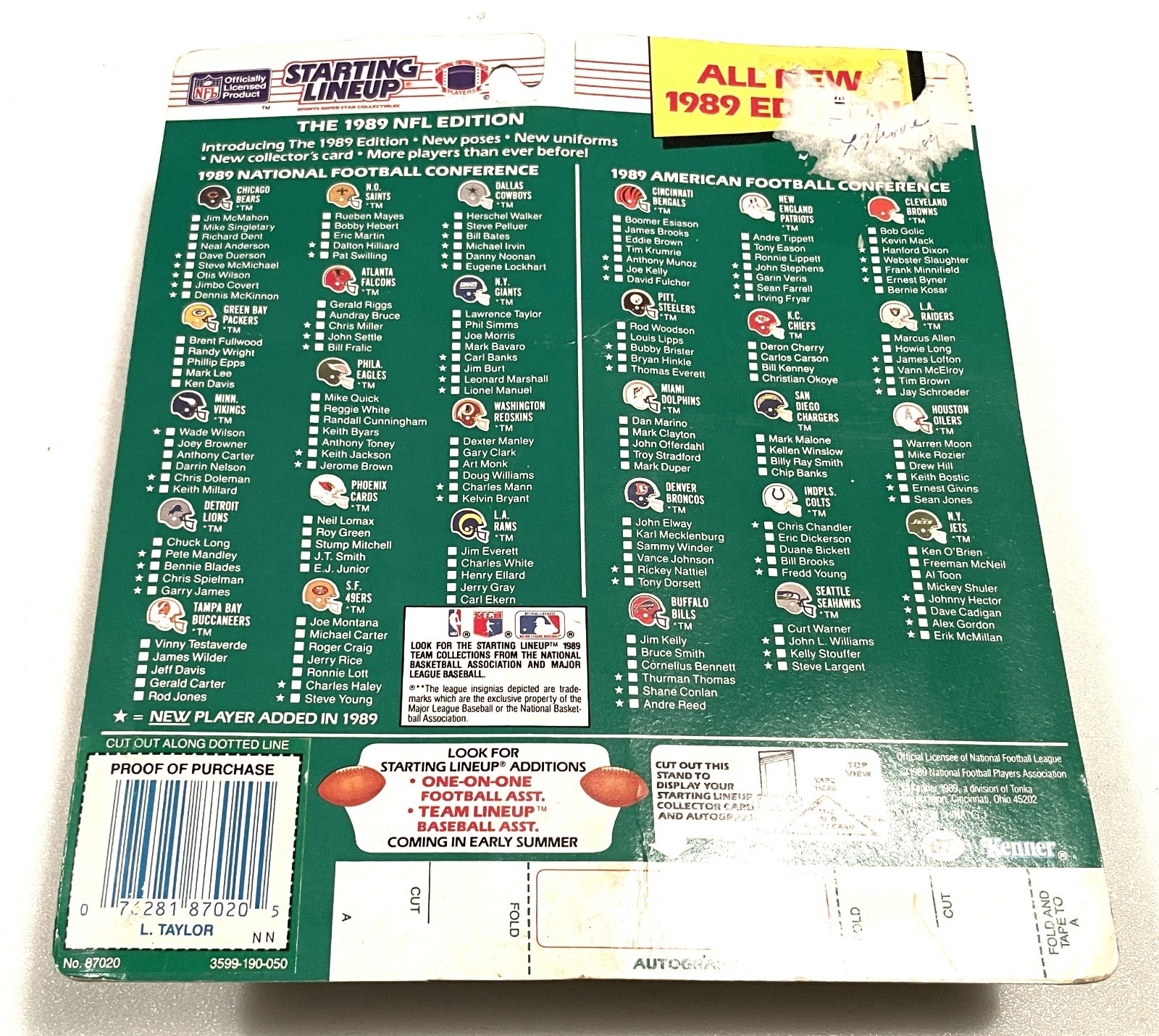 Lawrence Taylor 1989 Starting Lineup NFL New York Giants Sealed